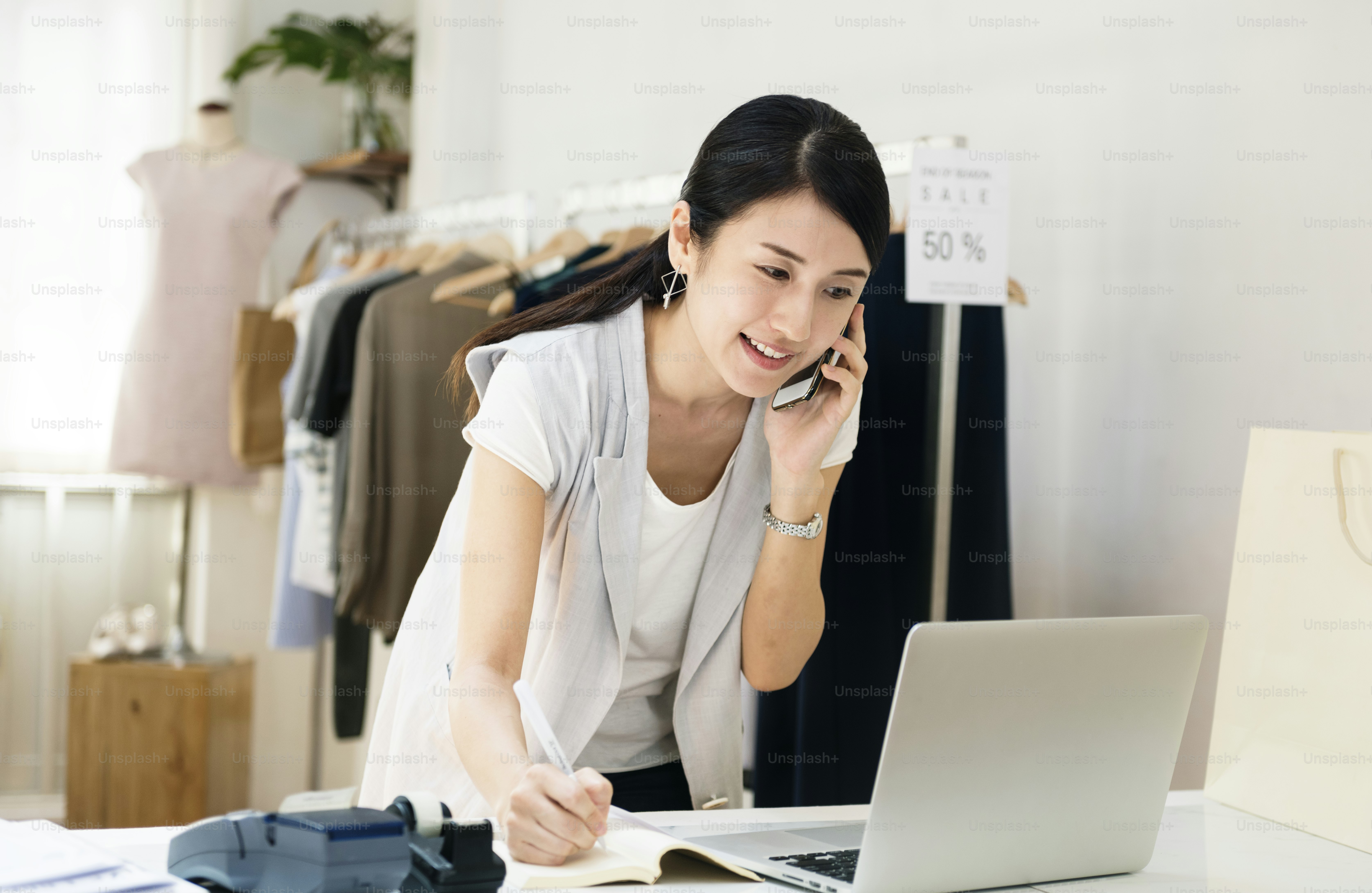 Woman working on projects