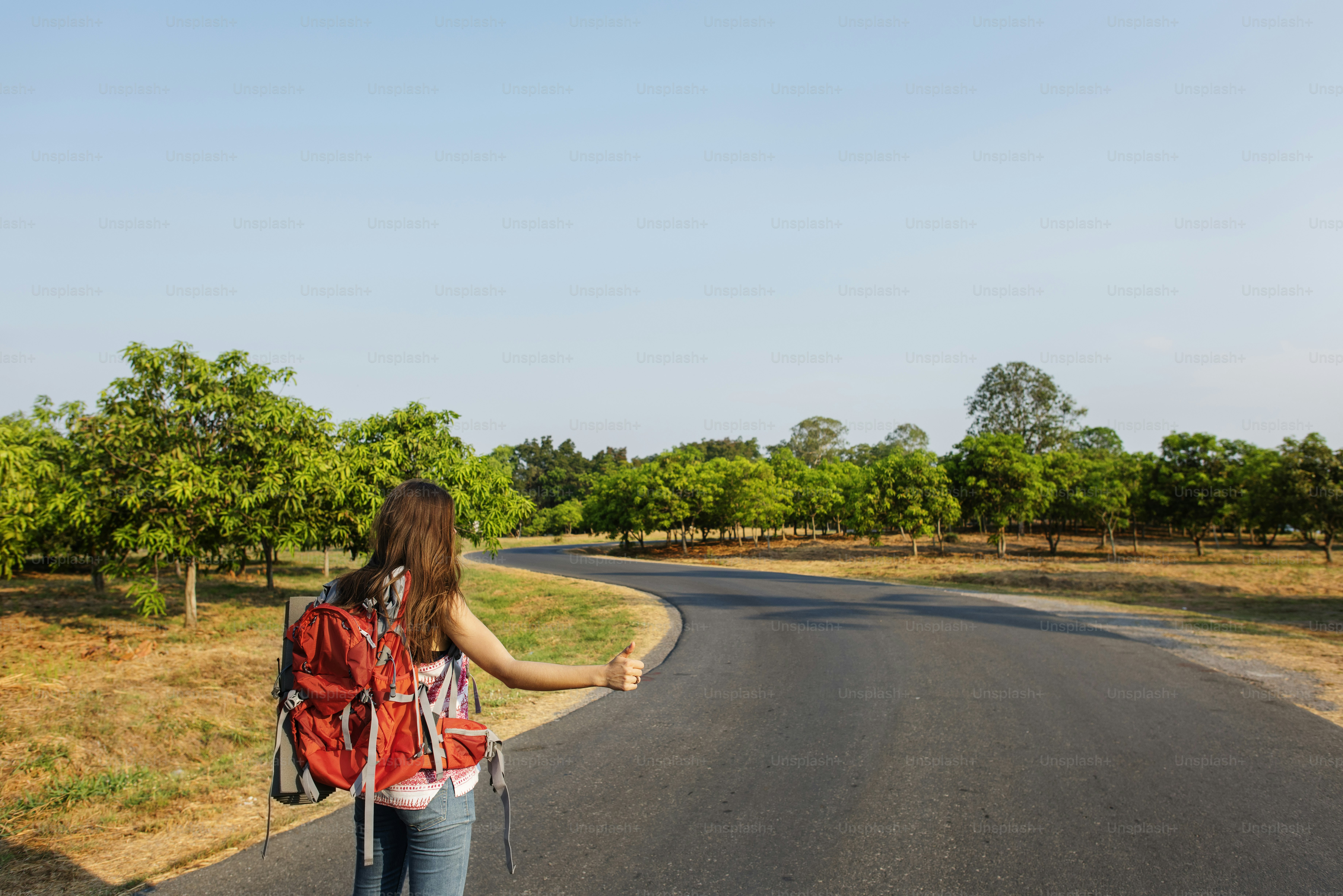 Backpacker Casual Travel Tourist Carefree Nature Concept