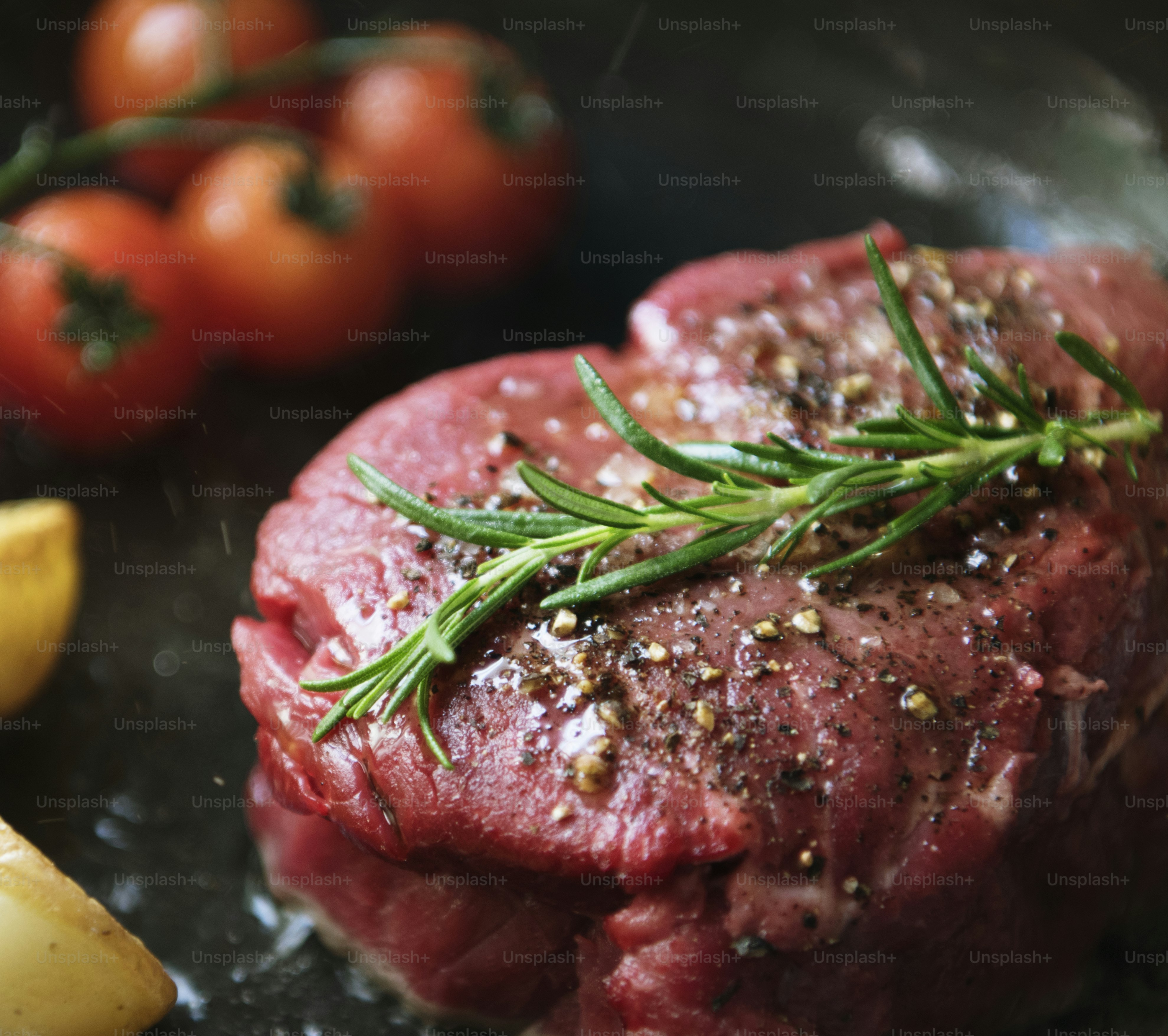 Cooking a fillet steak food photography recipe idea