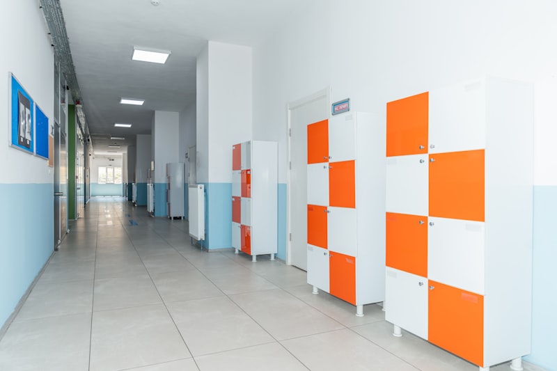 school hallway, classroom, education building, audit document