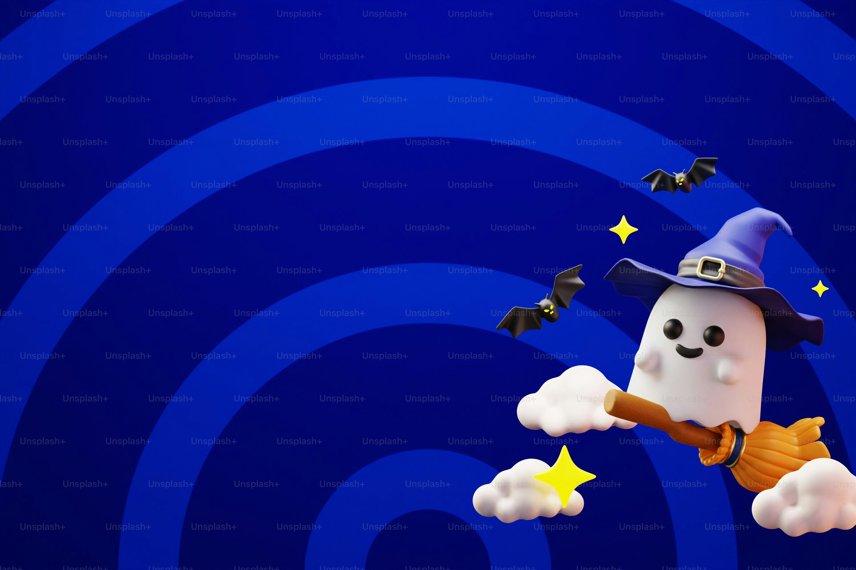 ほうきで空を飛ぶ漫画のキャラクター