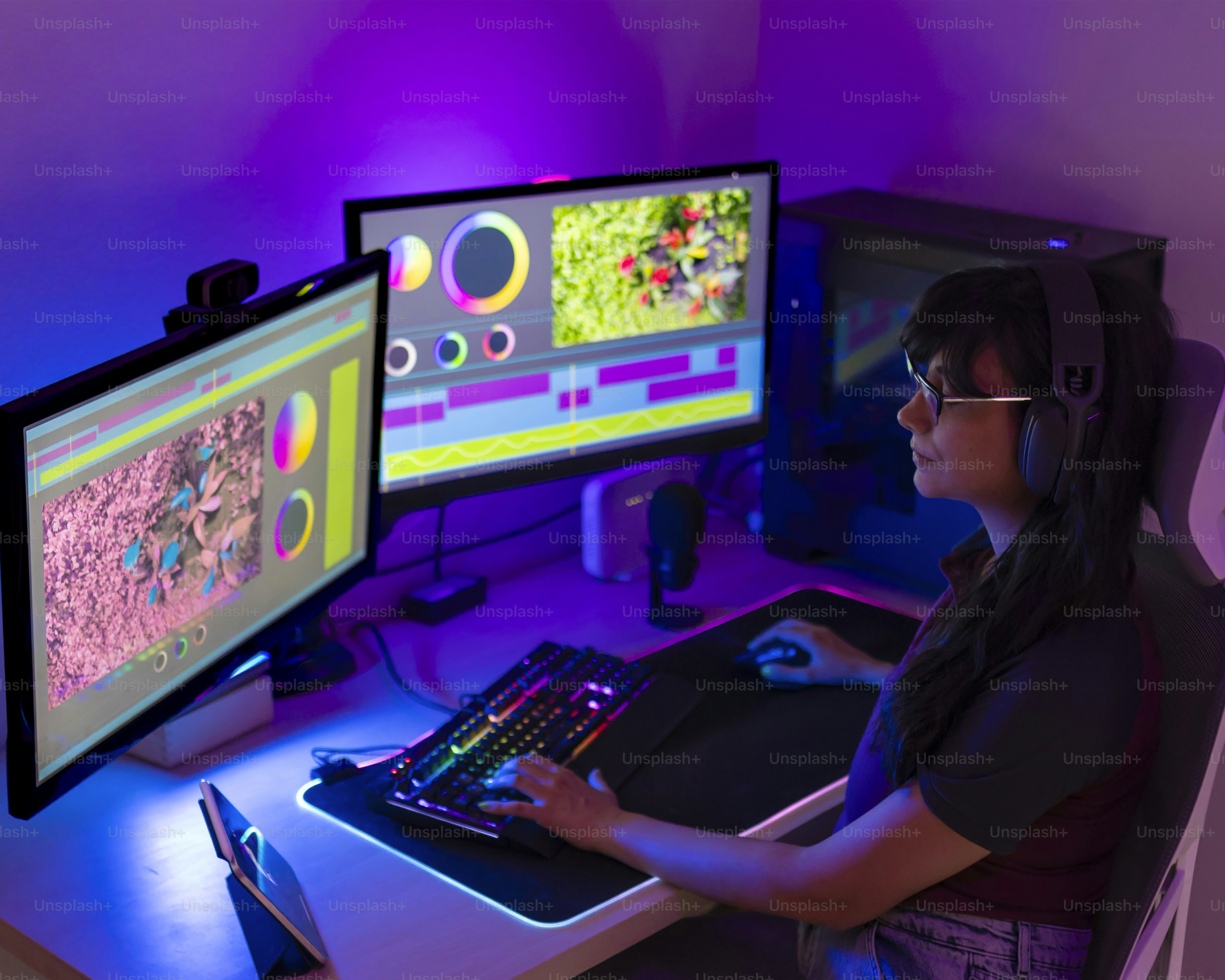 A person sitting at a desk with a computer
