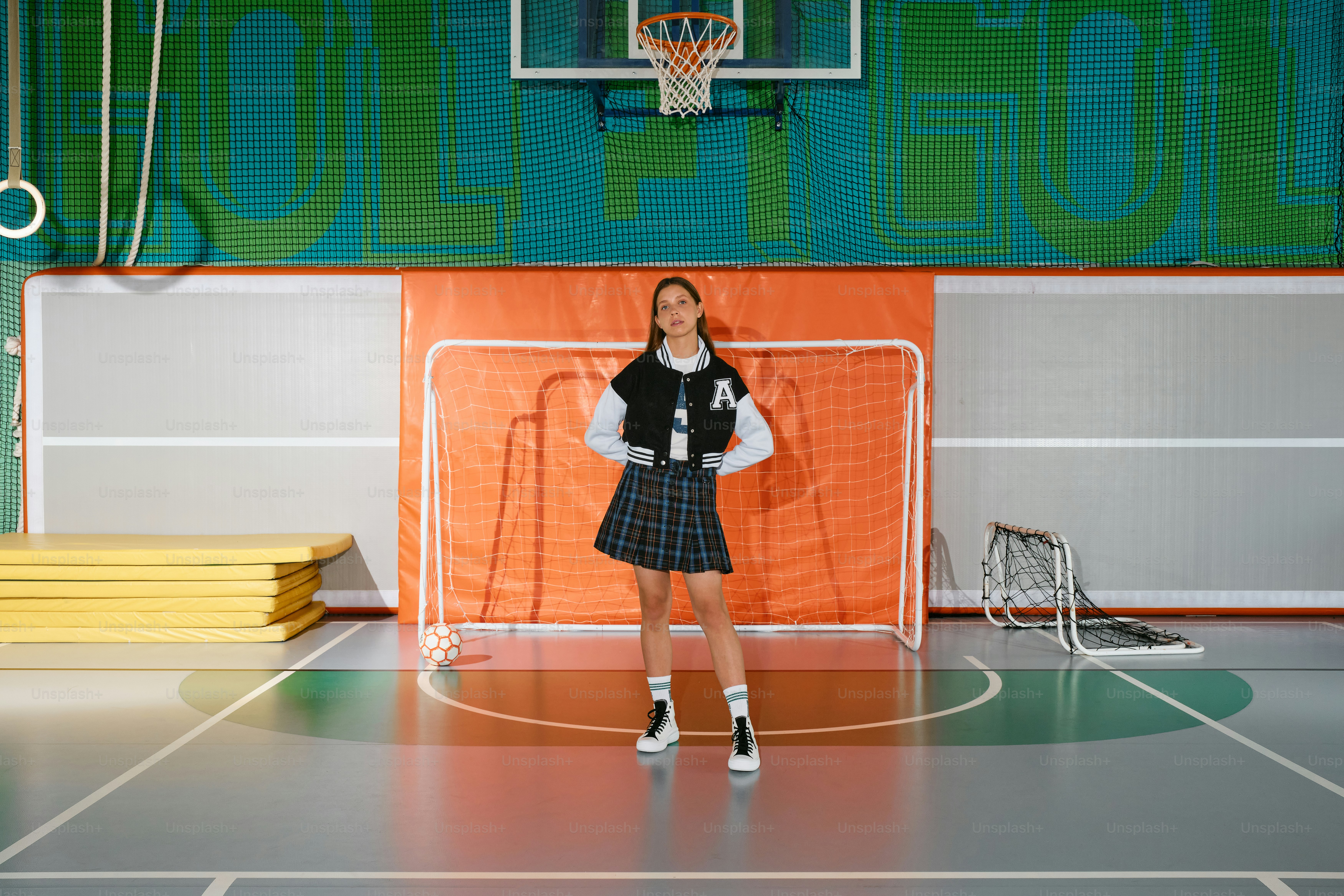 fashion shoot of school clothes in school interiors