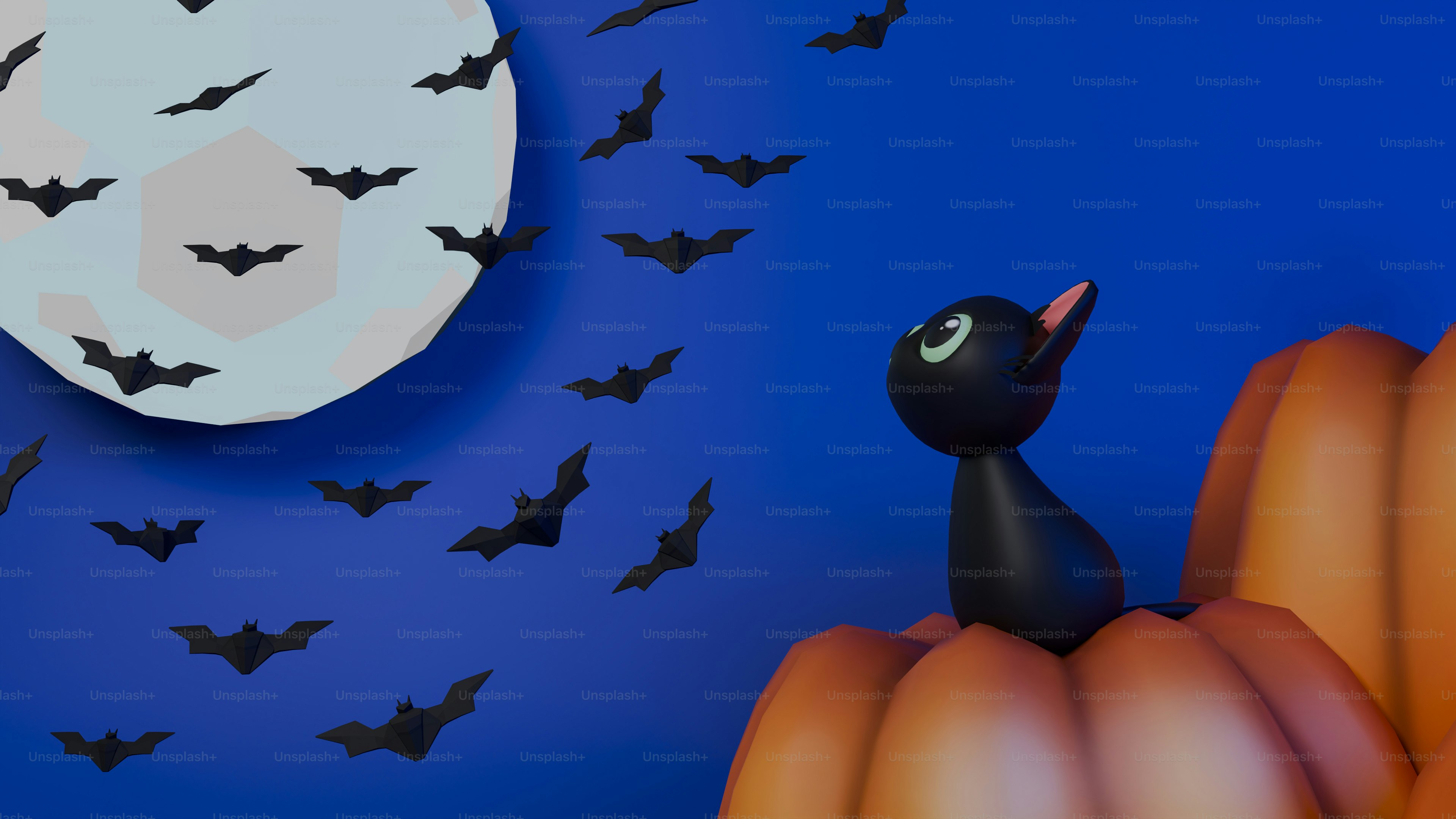 A black cat sitting on top of a pumpkin