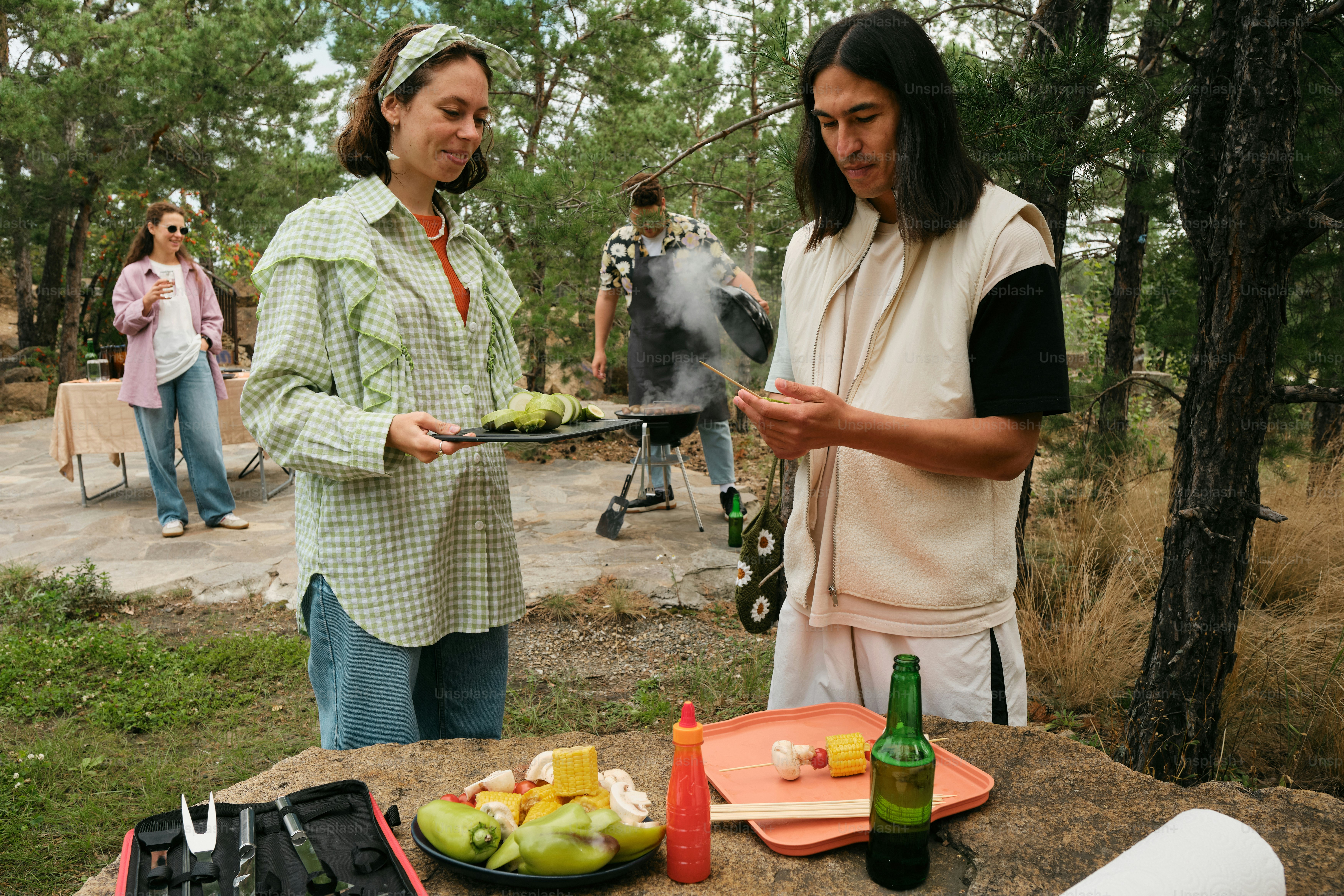 A couple of women standing next to each other
