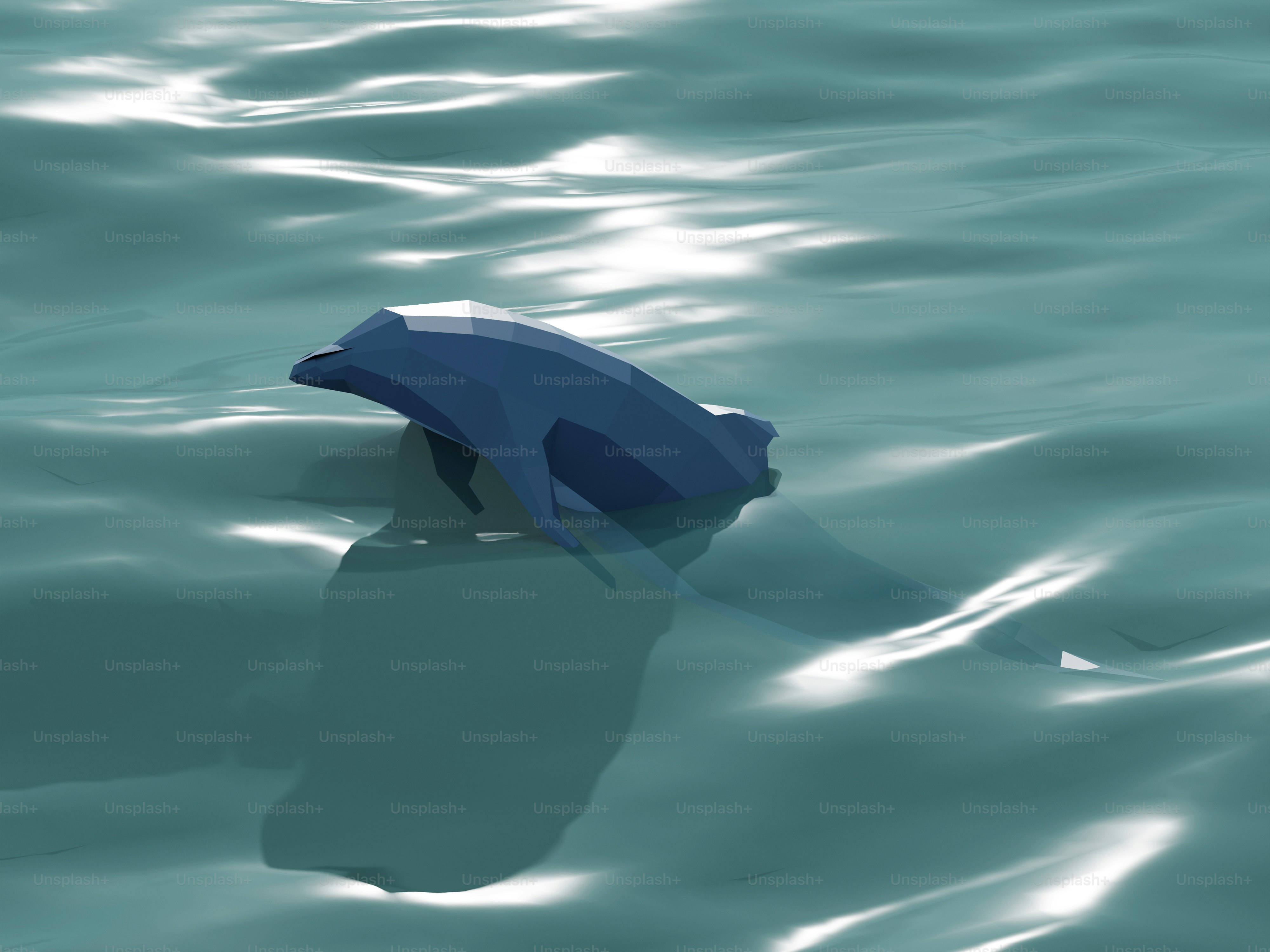 A blue umbrella floating on top of a body of water
