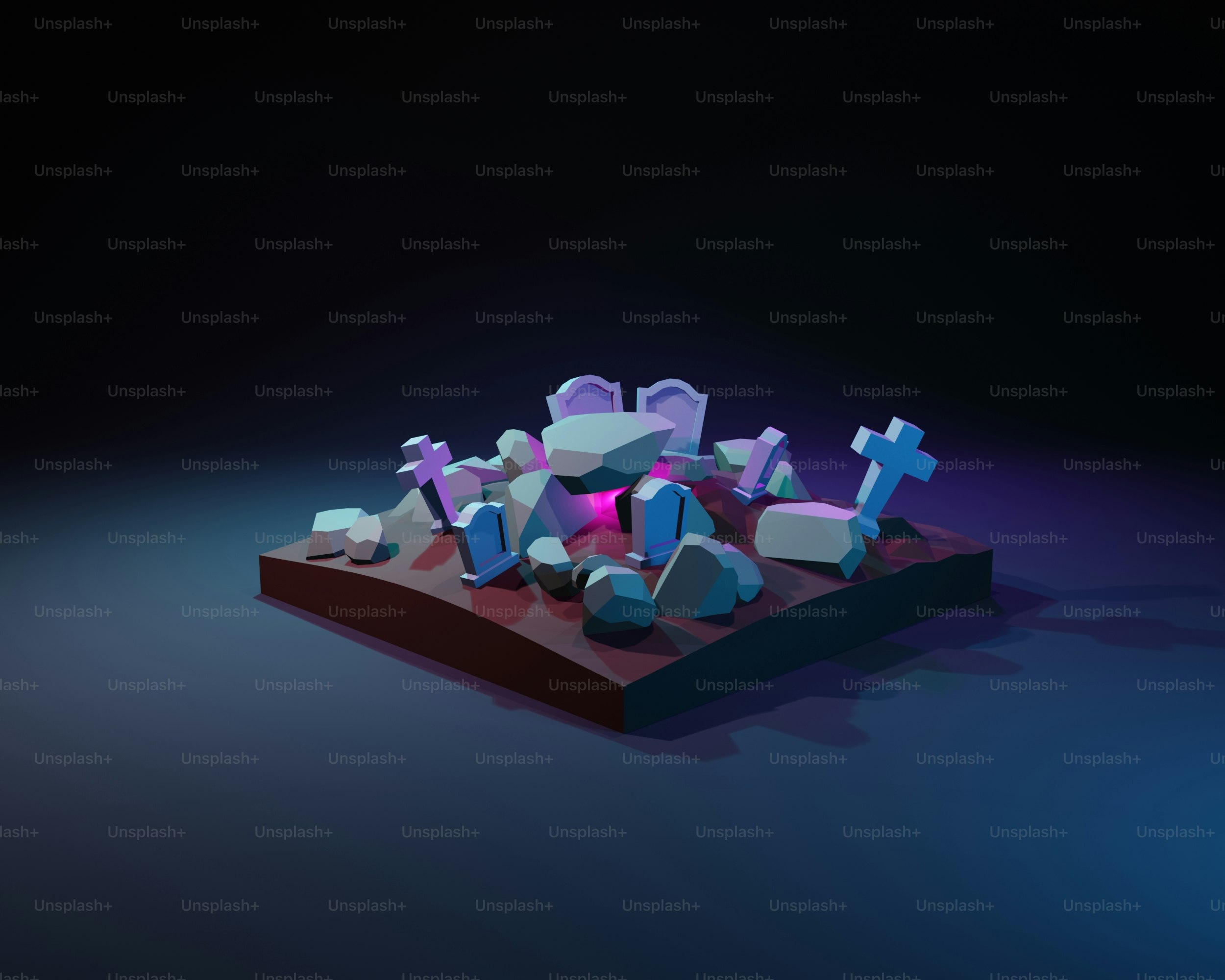 テーブルの上に座っているたくさんの石