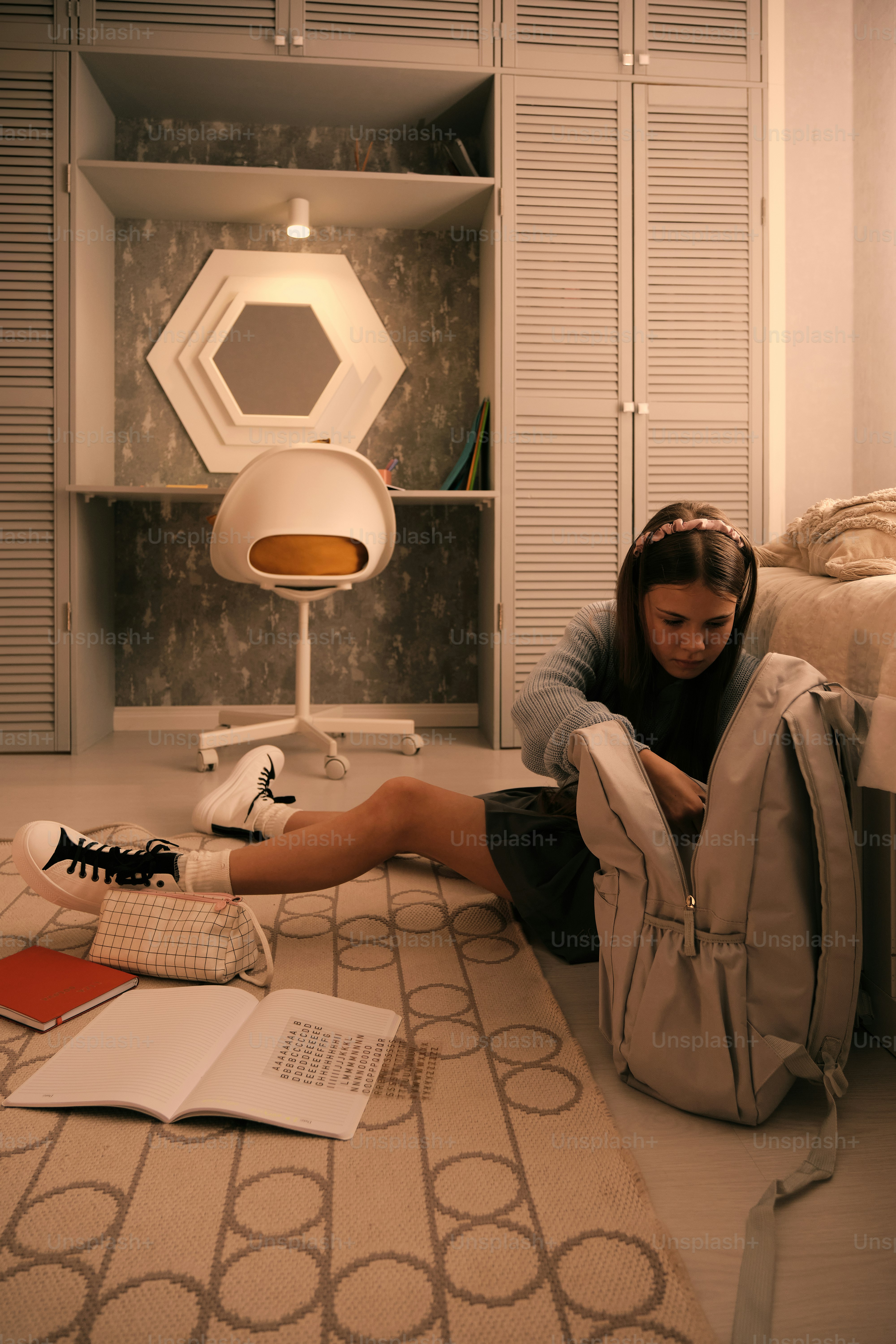 A woman sitting on the floor in a room photo – Girl Image on Unsplash