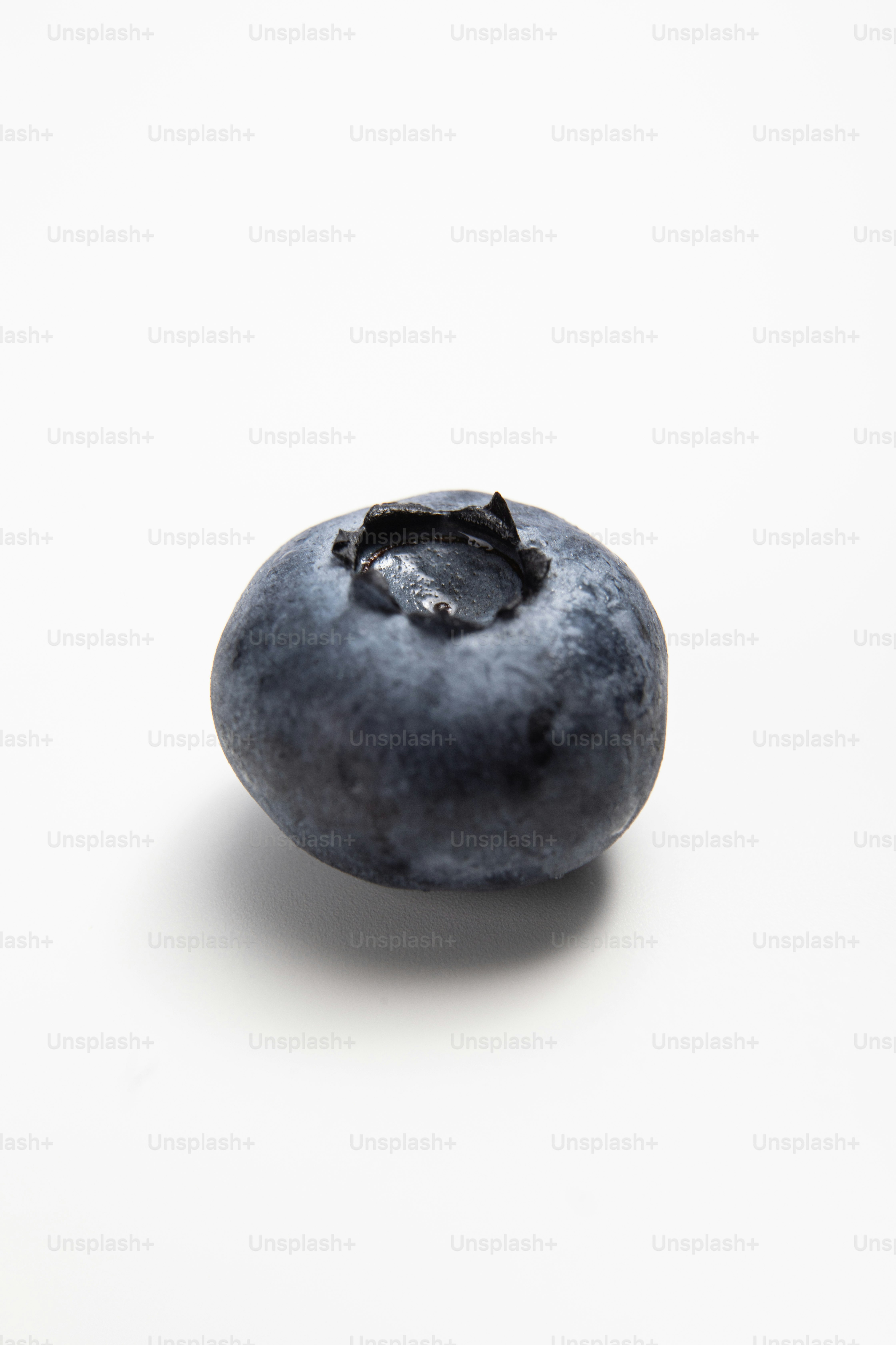 Nahaufnahme einer Heidelbeere auf weißer Fläche