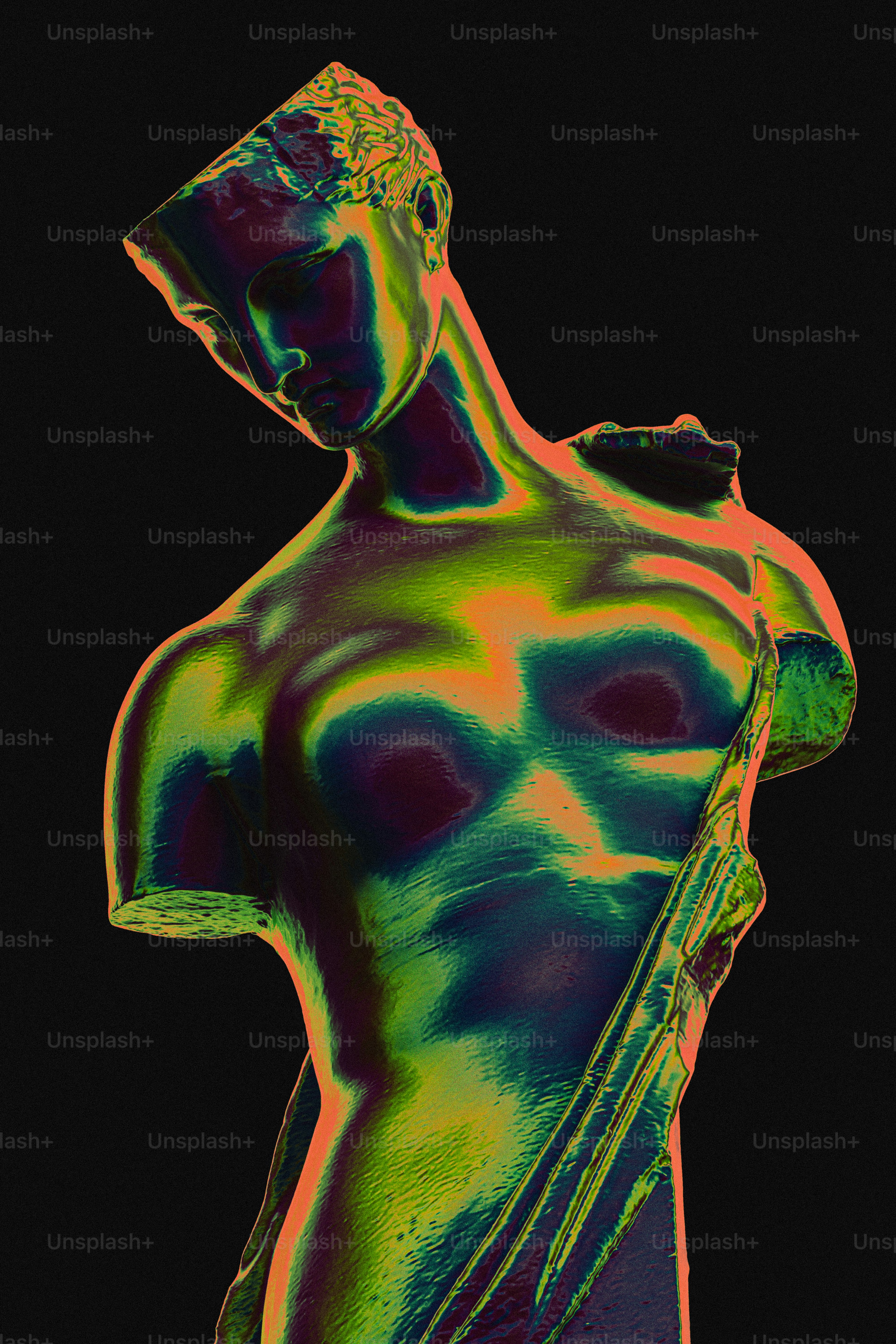 A painting of a man holding a guitar