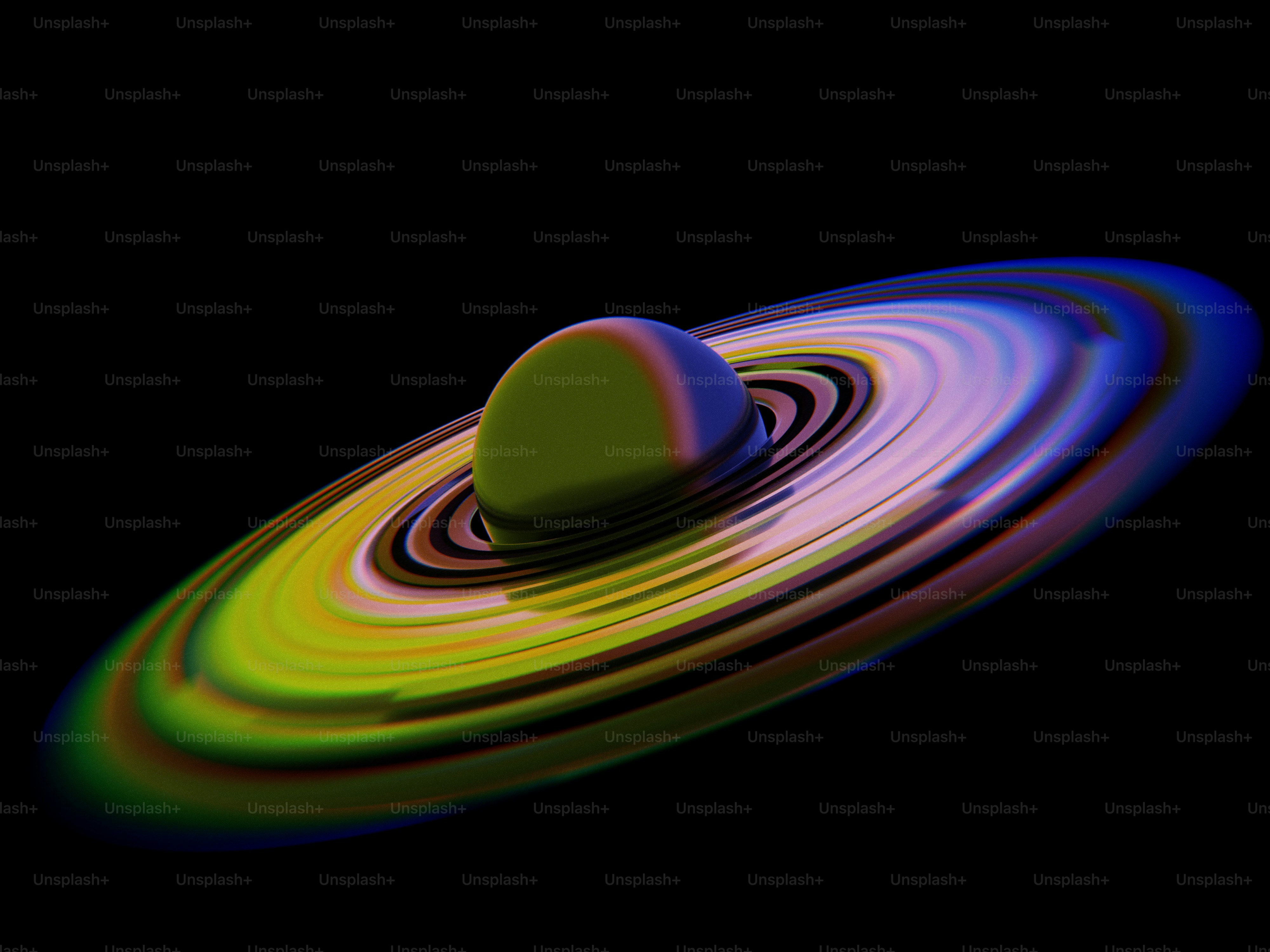 A black hole with a green object in the middle of it