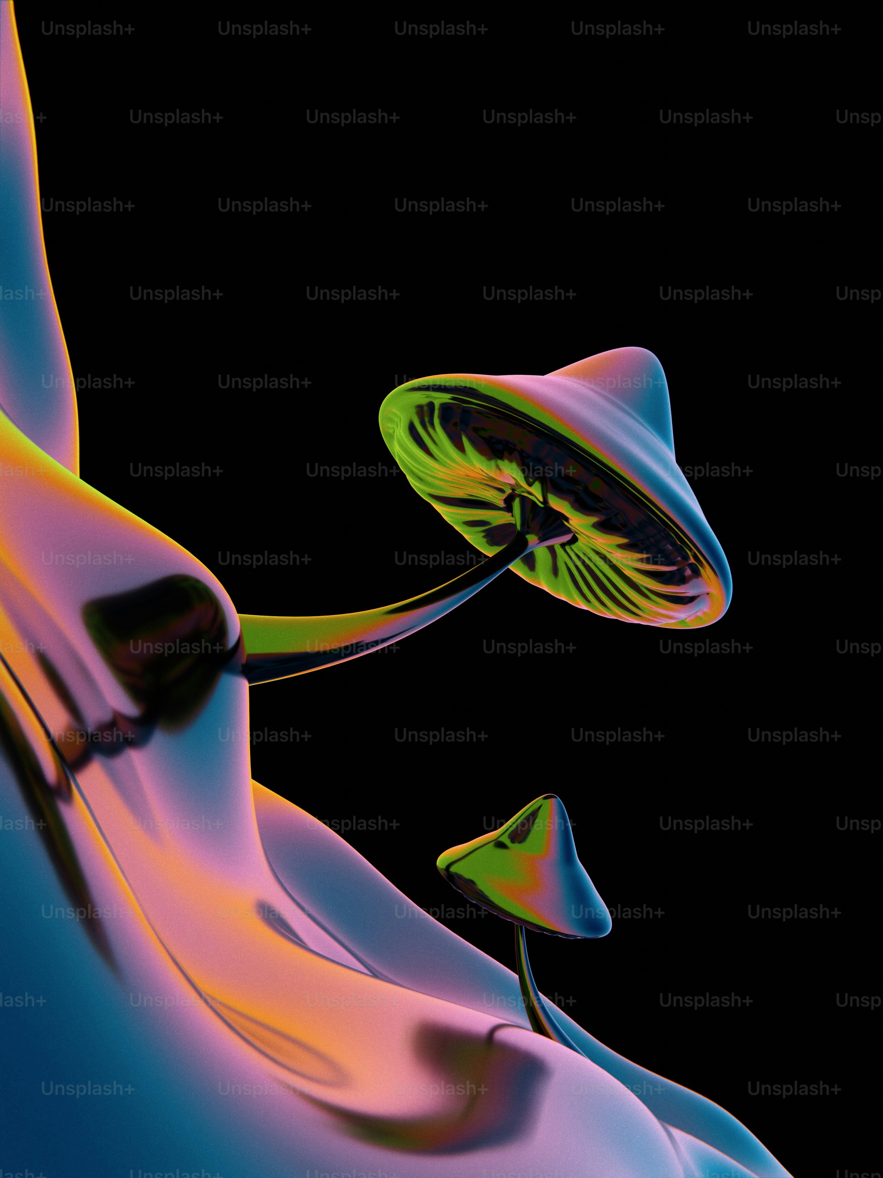 Ein abstraktes Gemälde einer Frau mit Hut