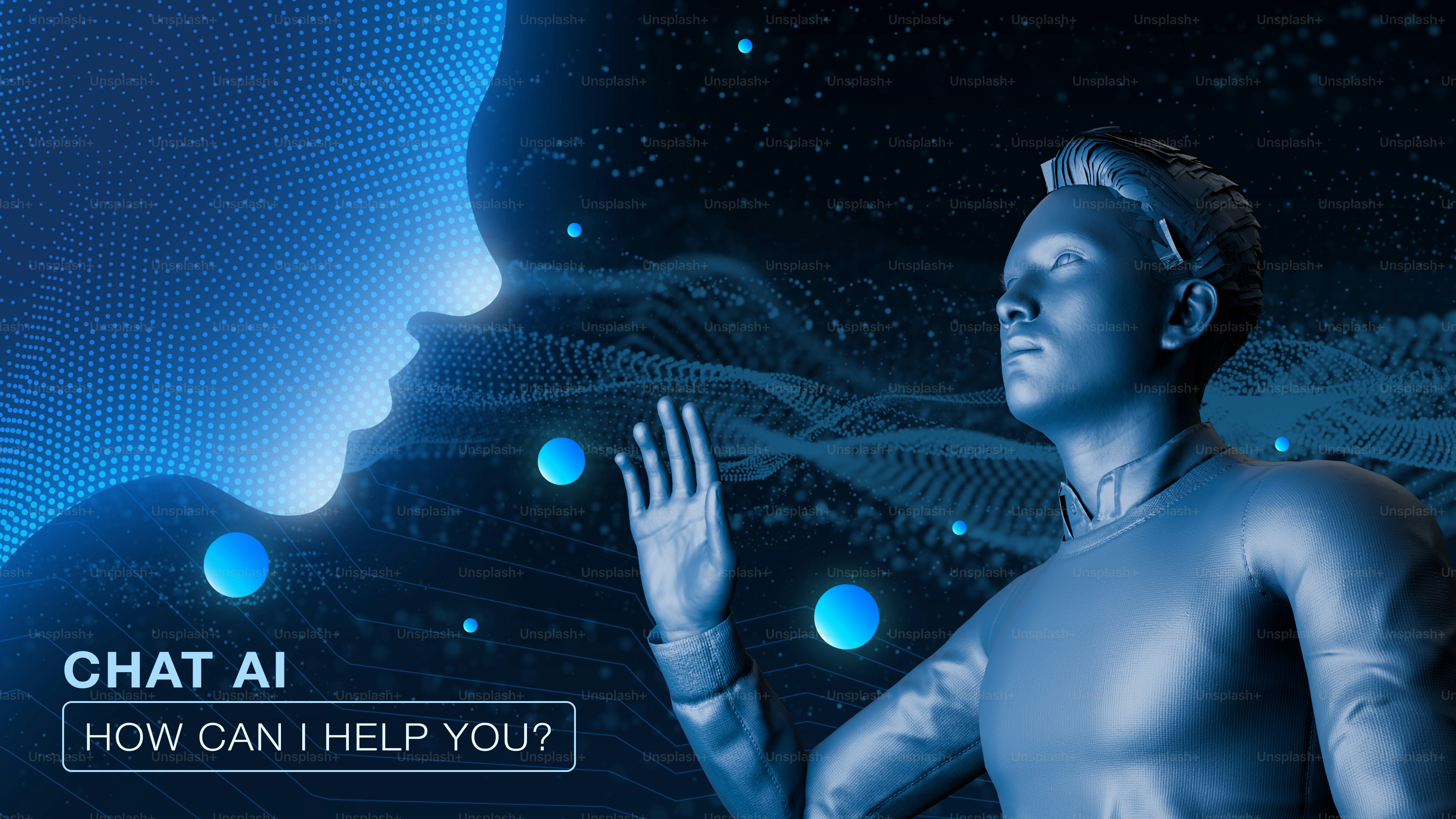 A man standing in front of a blue background