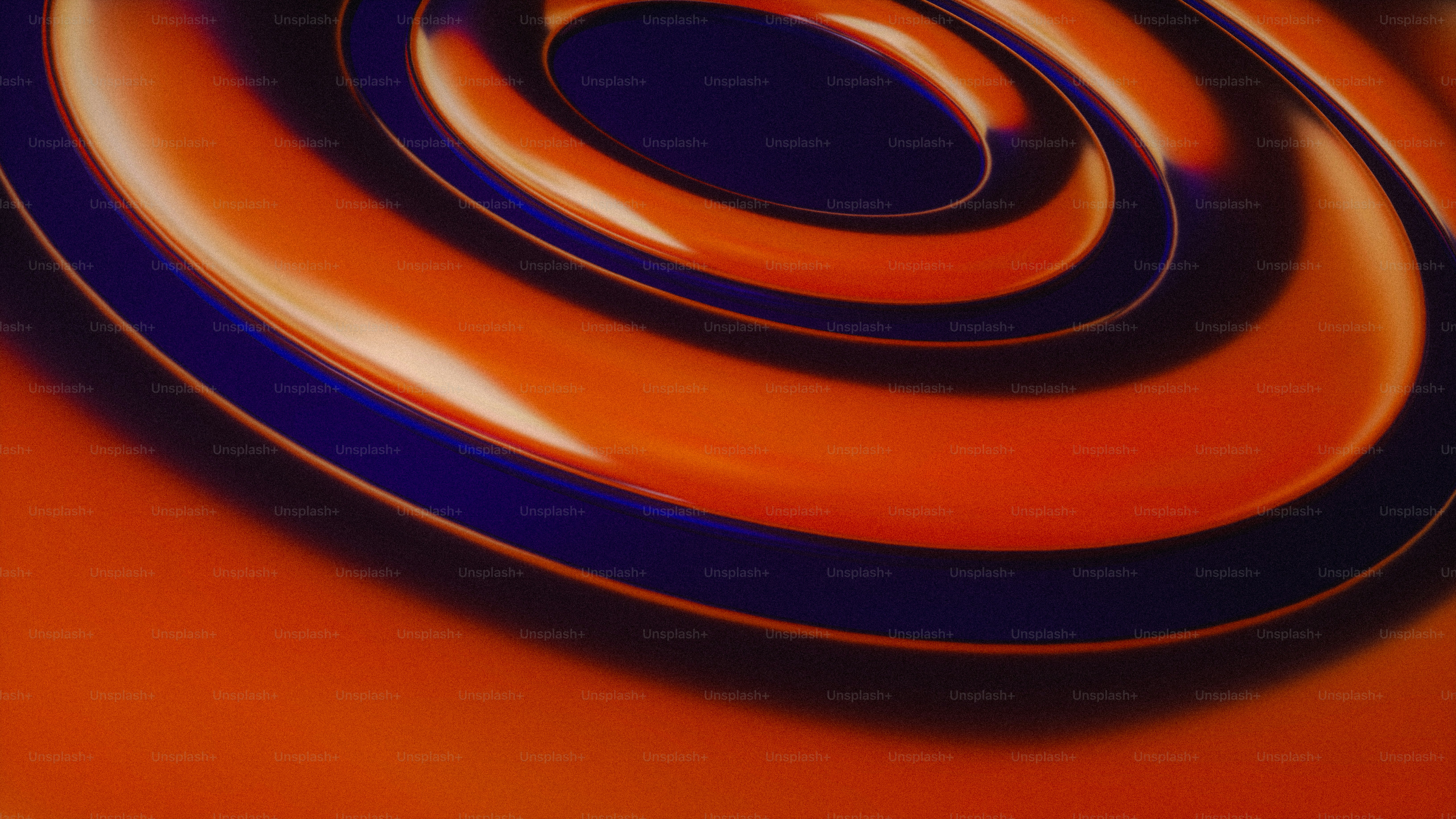 An orange and blue swirl with a black center photo – 3d render Image on ...