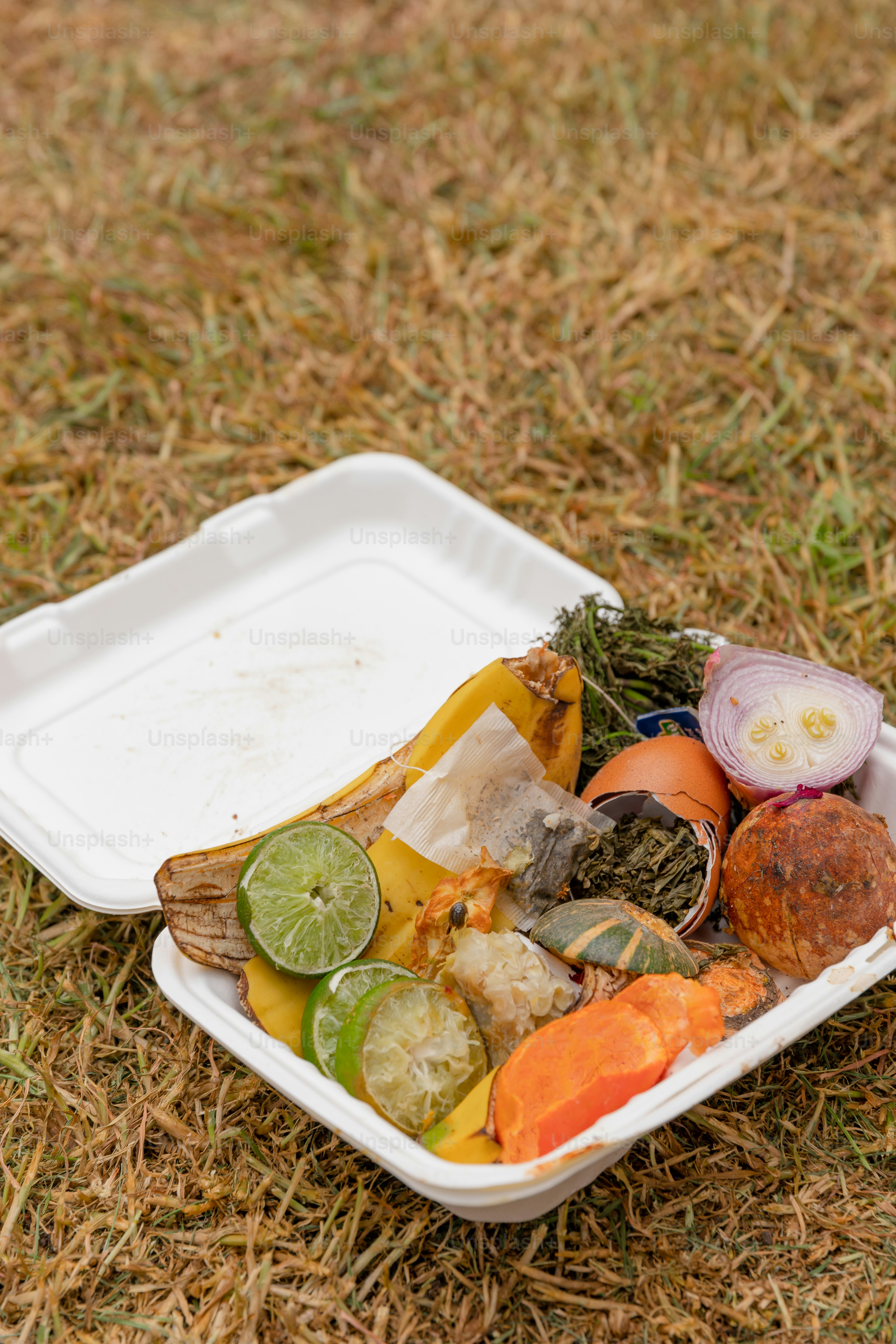 A plastic container filled with assorted vegetables
