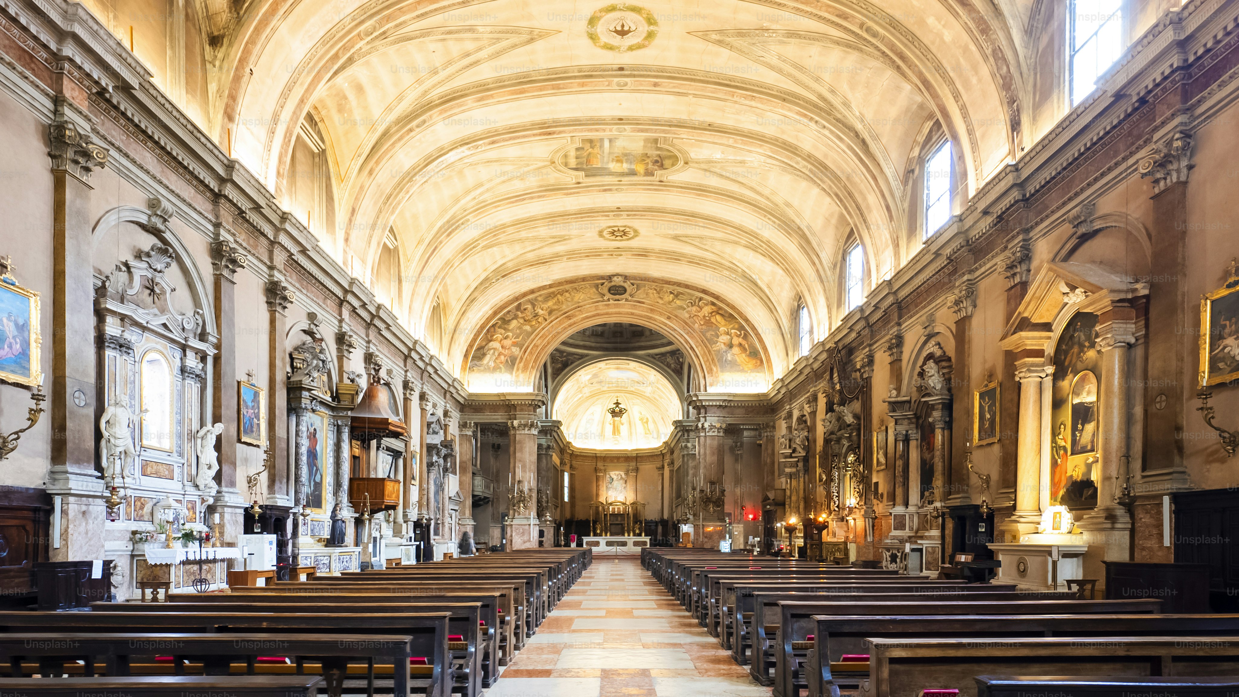 Photo taken inside of Church of Saint Euphemia, located in Verona, Italy.