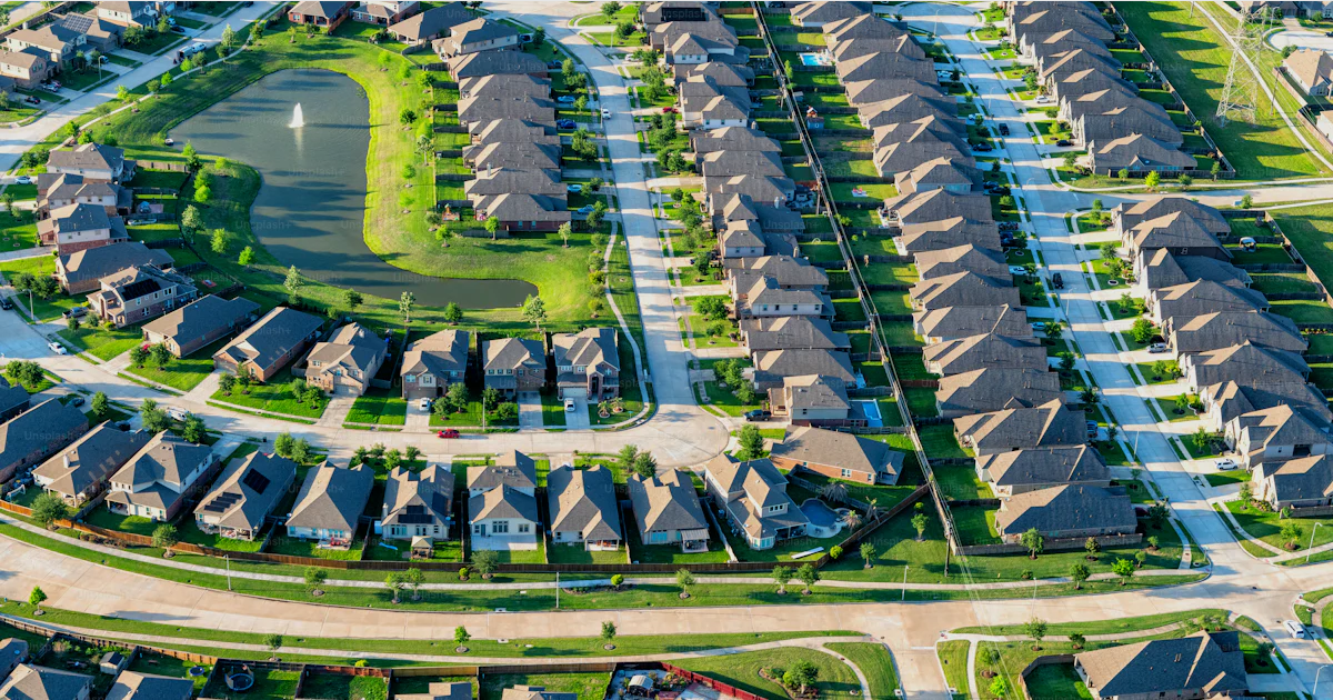 Large Subdivision Aerial view of a large suburban housing subdivision located just south ...