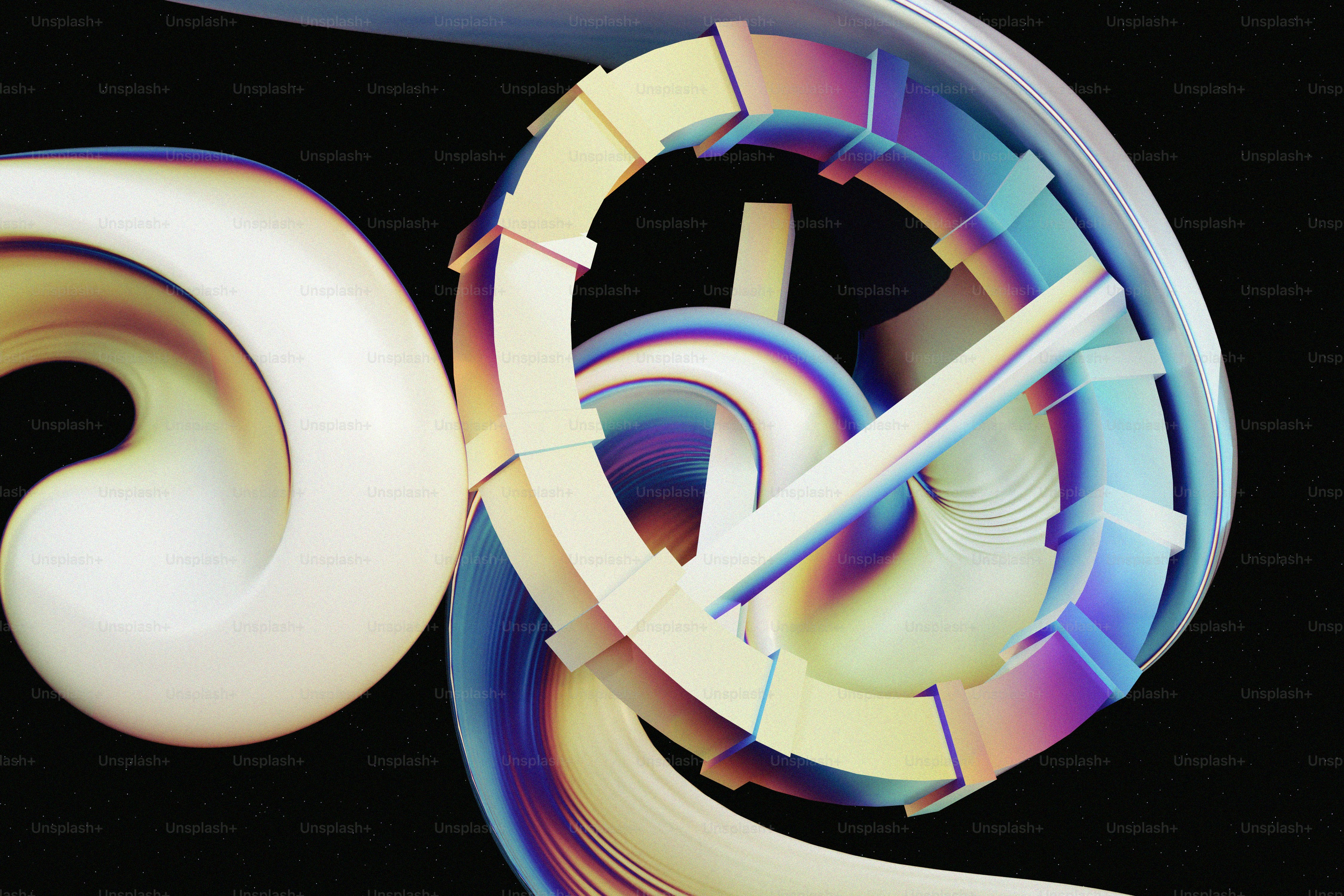 A computer generated image of two rings photo – Abstract art Image on ...