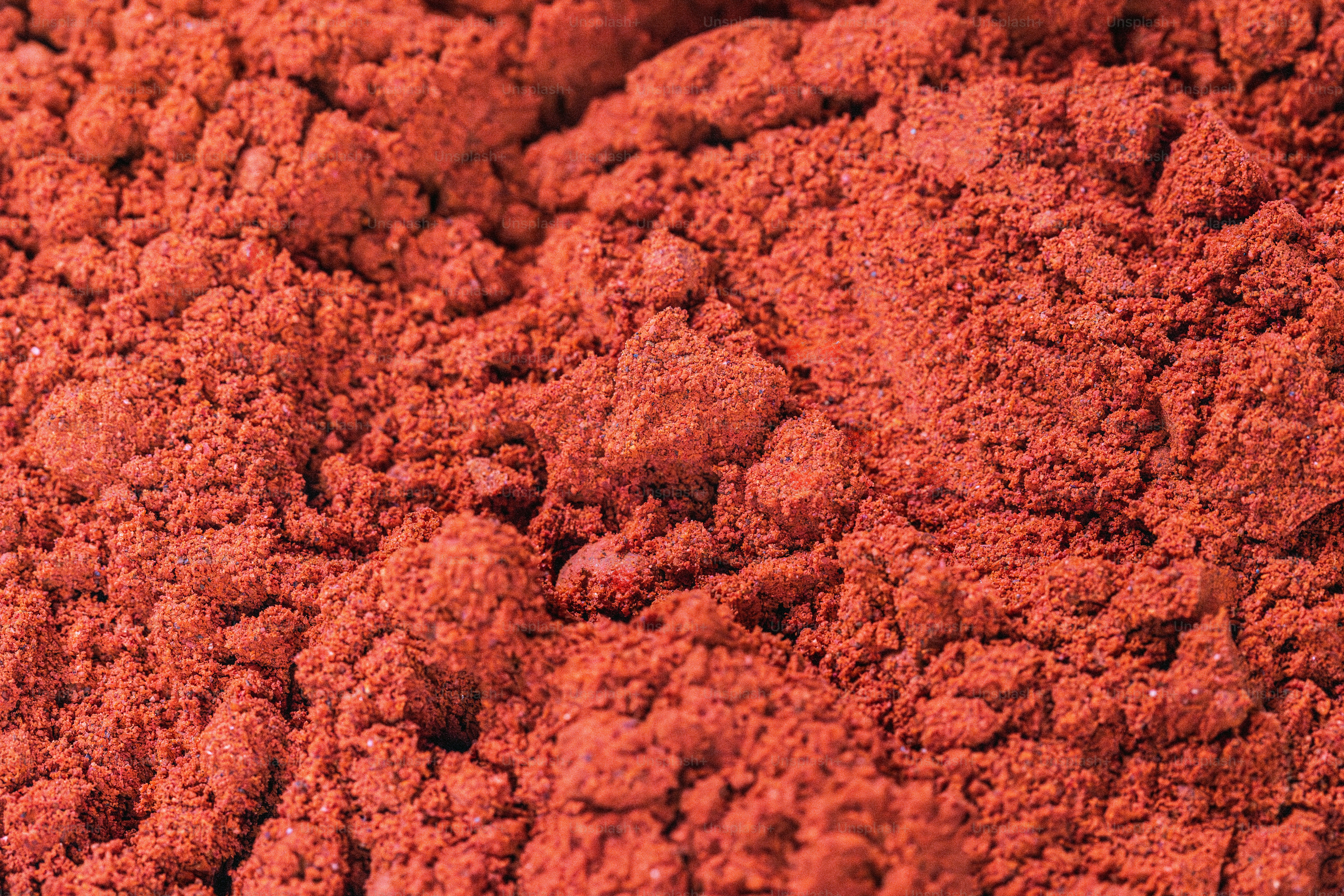 A close up of a red colored substance