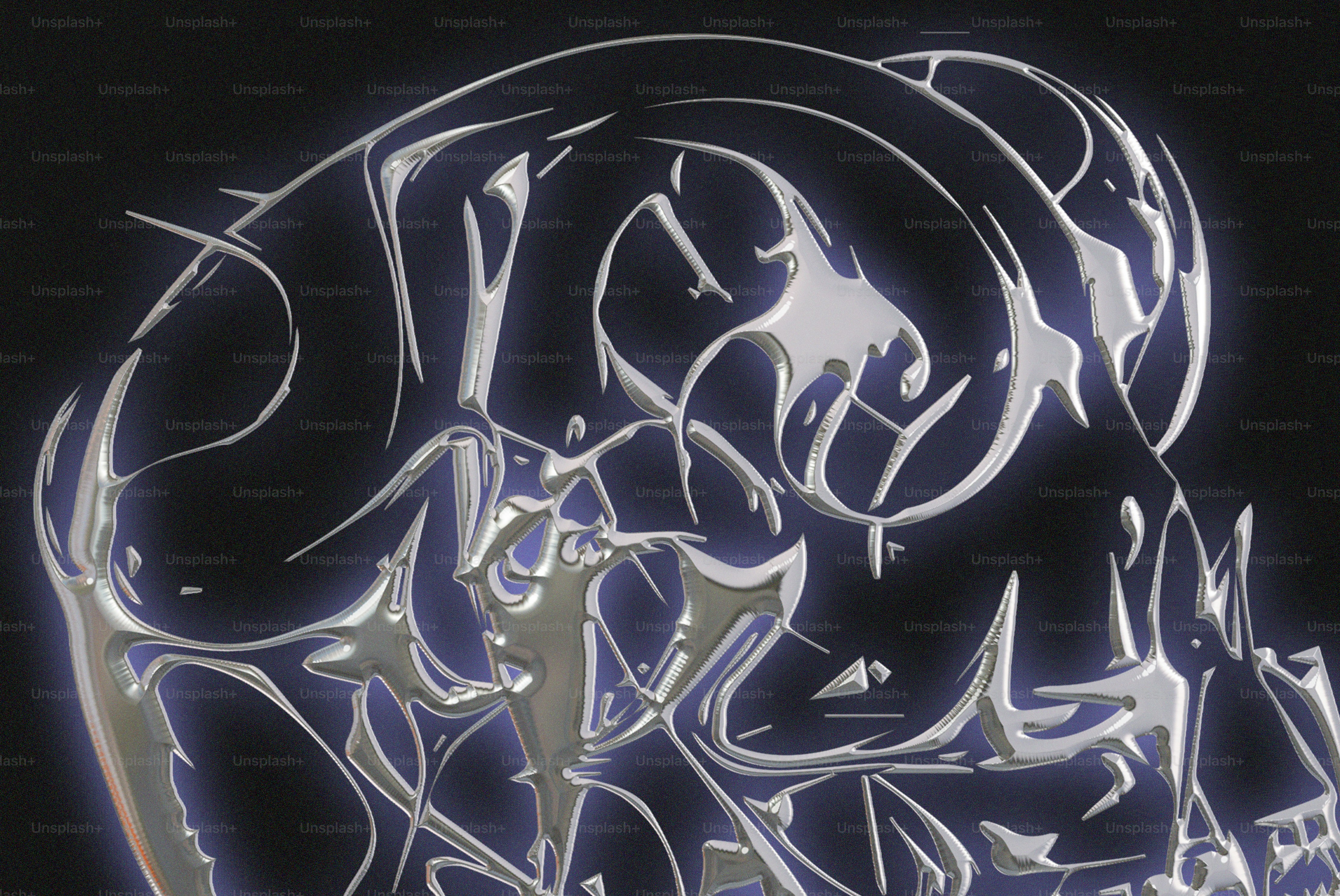 A picture of a skull with a black background