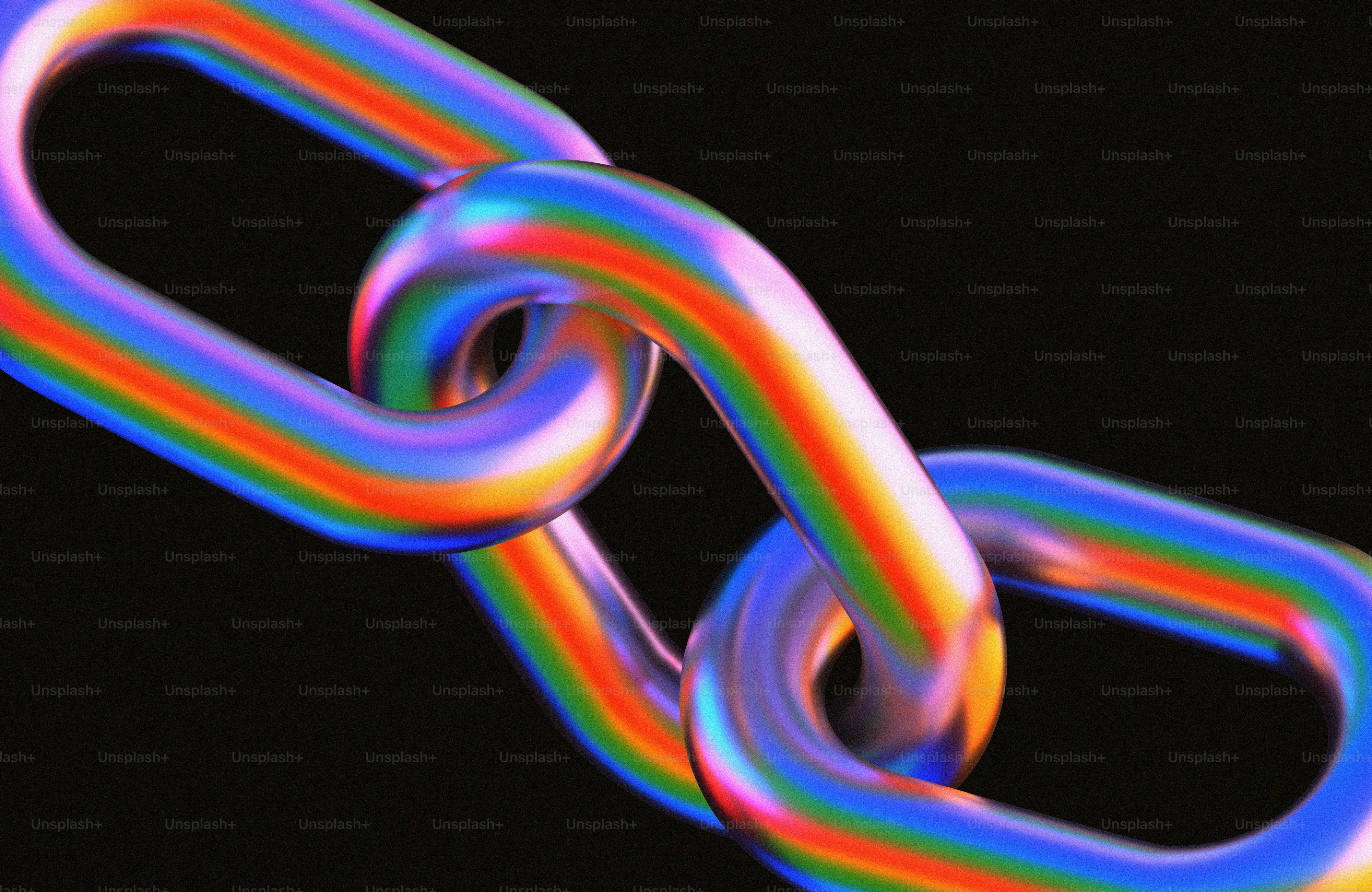 Eine mehrfarbige Kette auf schwarzem Hintergrund