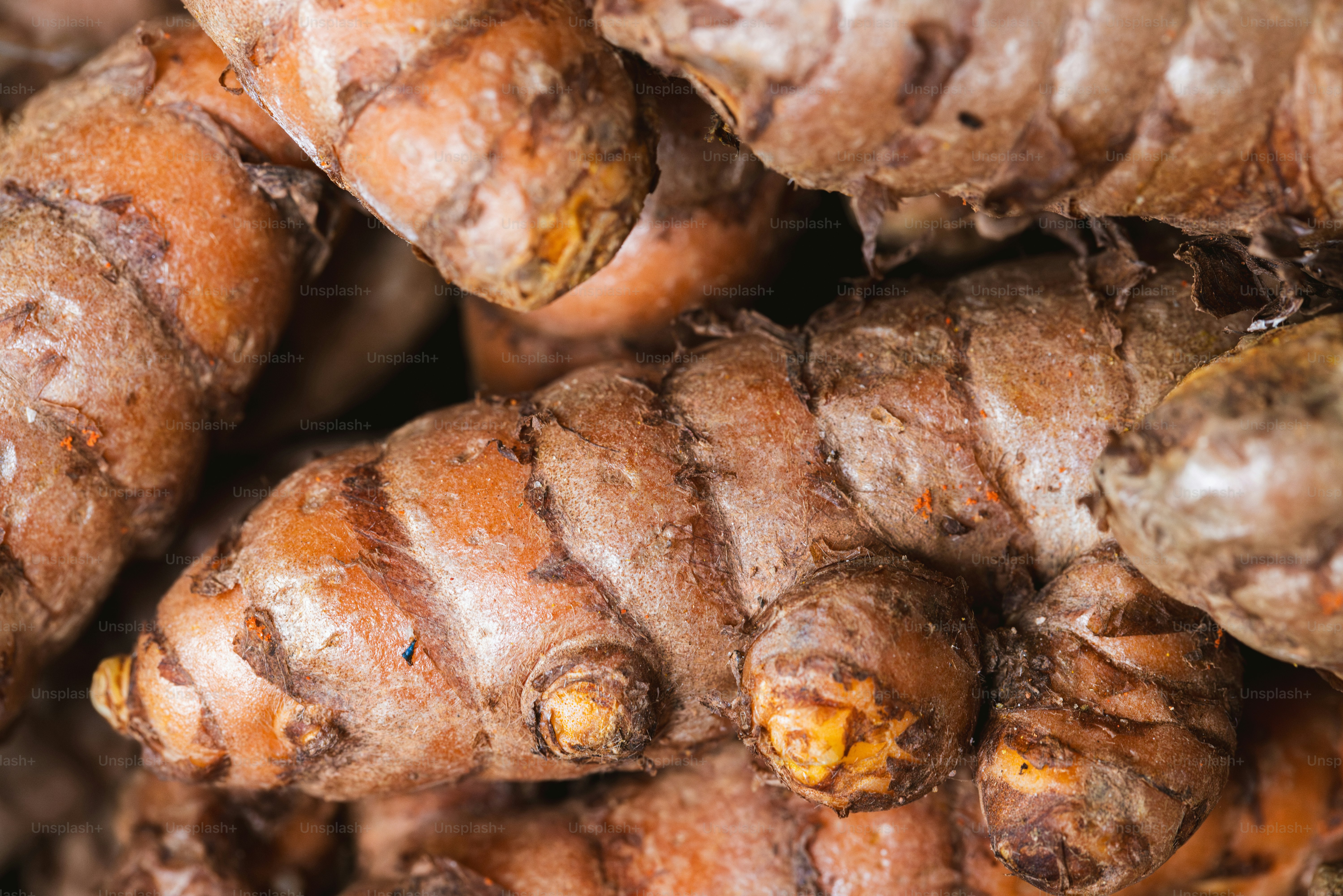 A close up of a bunch of ginger root