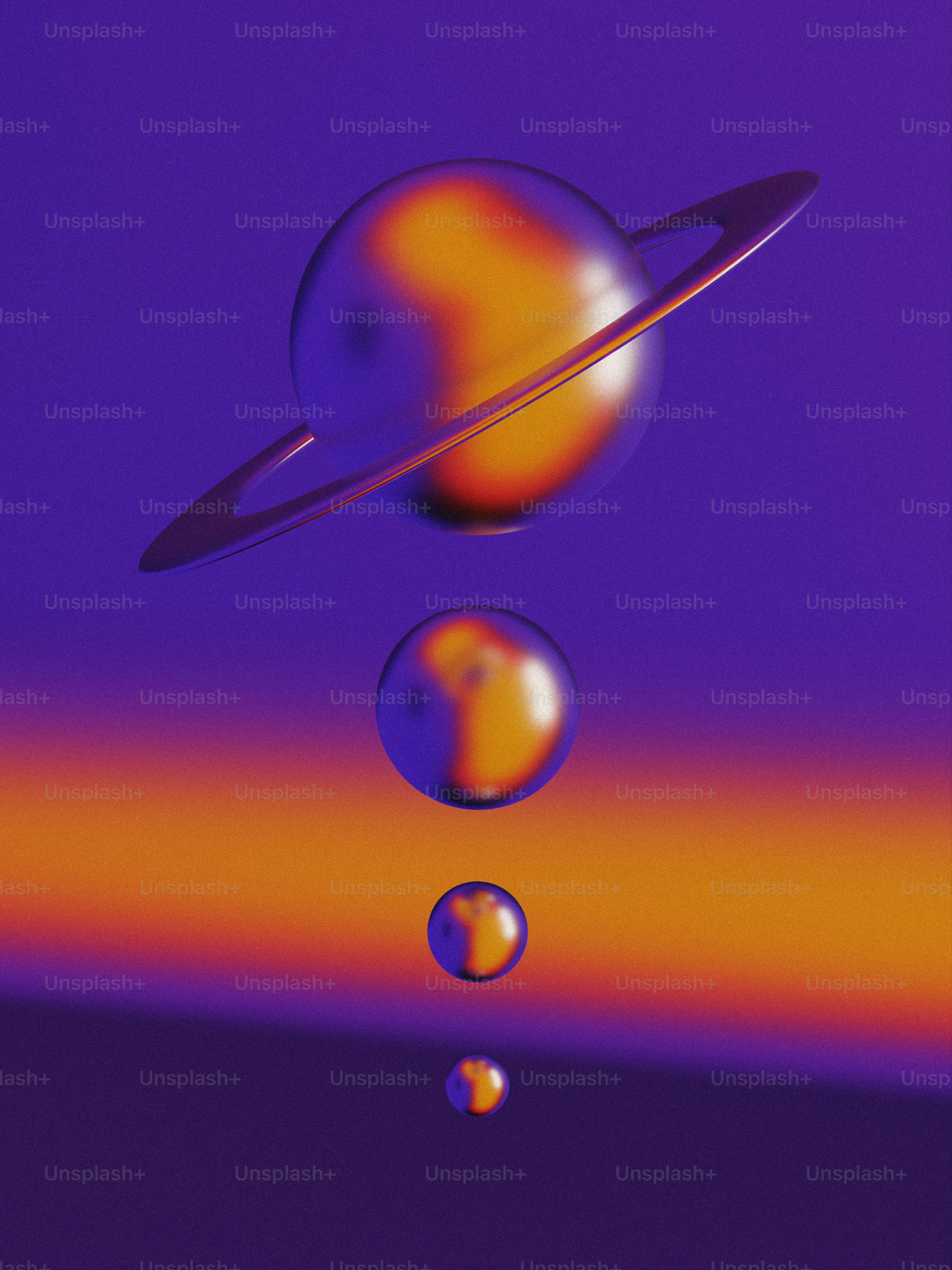 A picture of a planet with a few drops of water