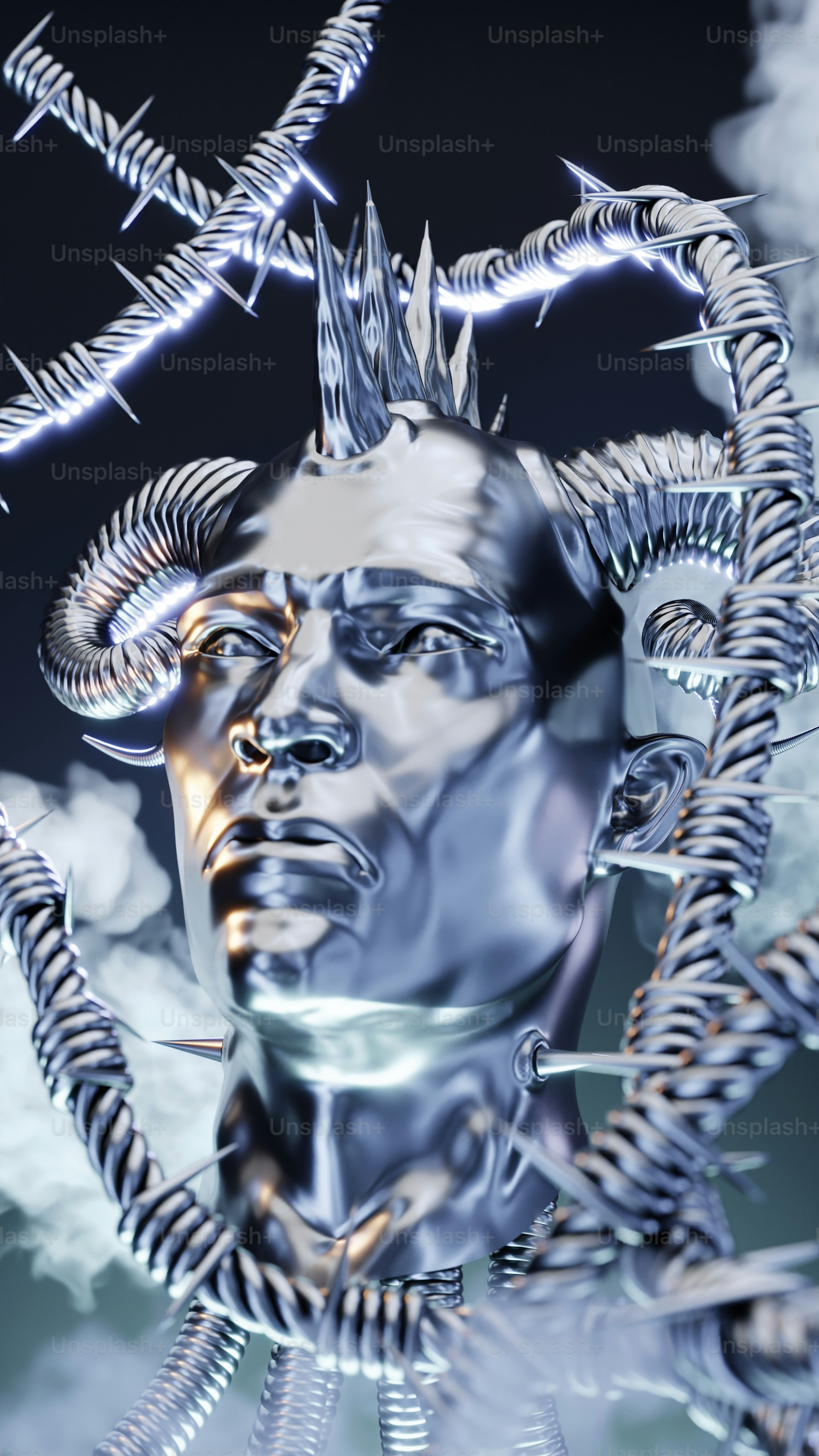 Une peinture numérique d’un homme avec une couronne sur la tête