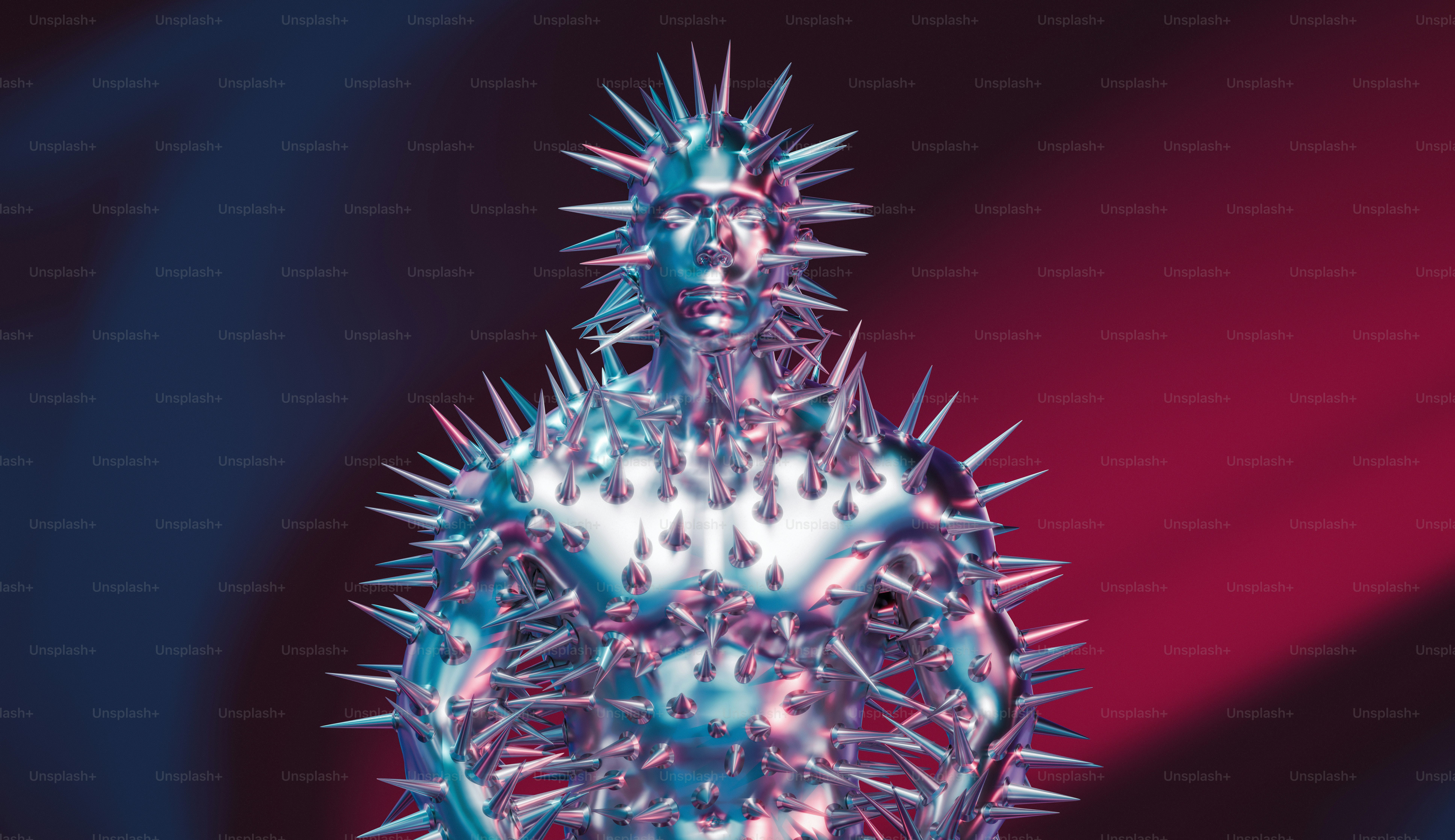 A close up of a vase with spikes on it