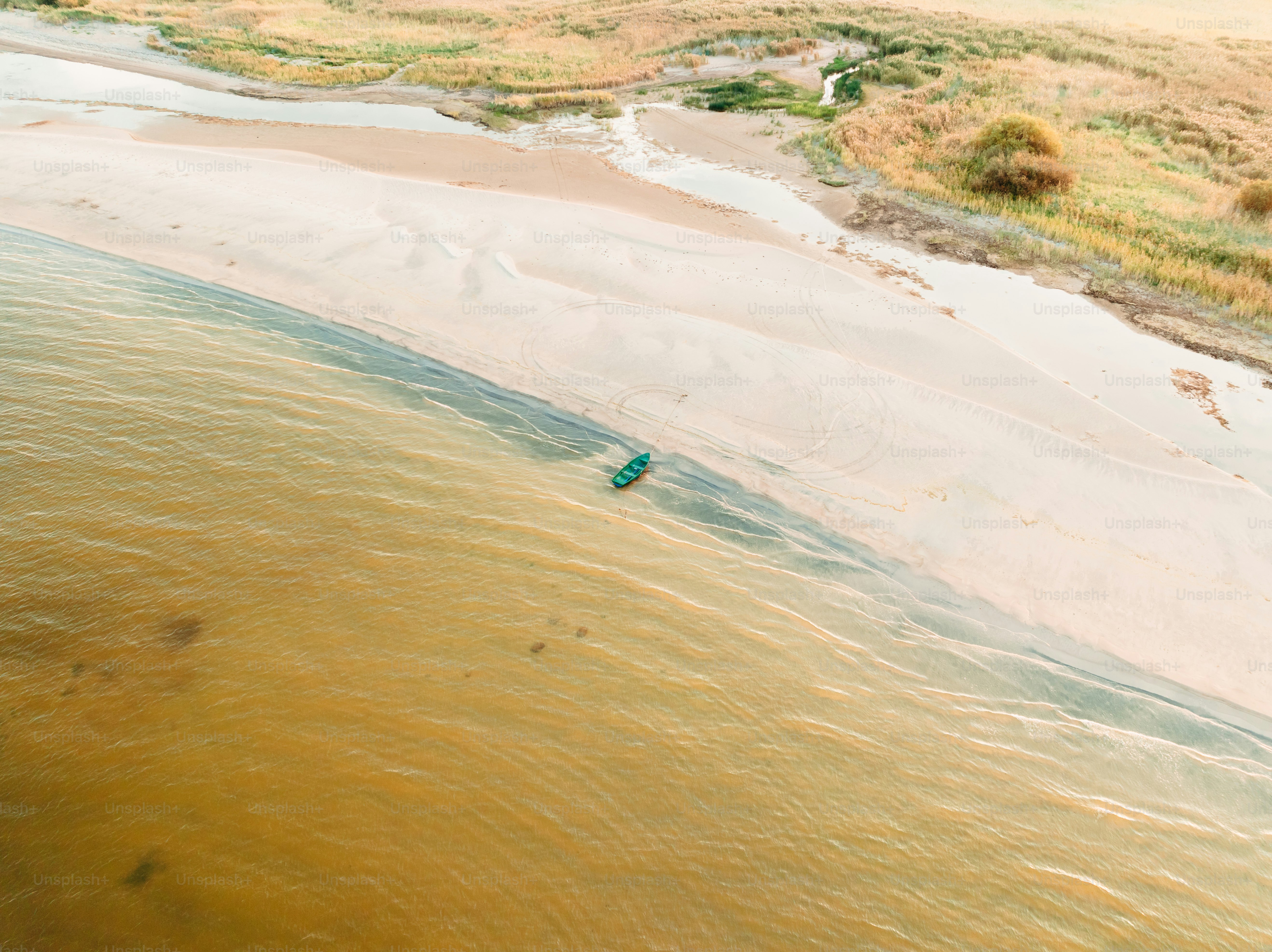 An aerial view of a body of water