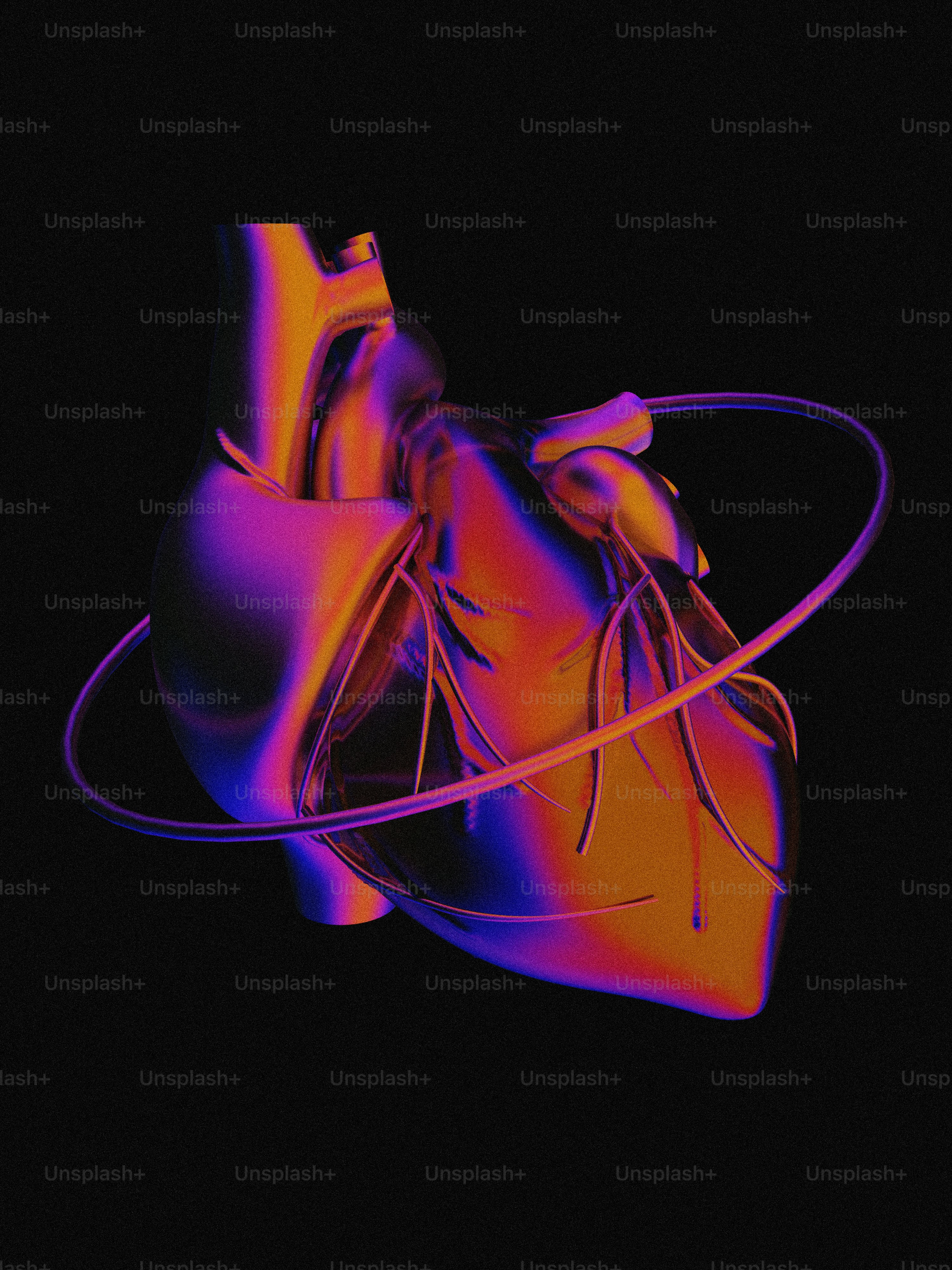 A picture of a heart in the dark