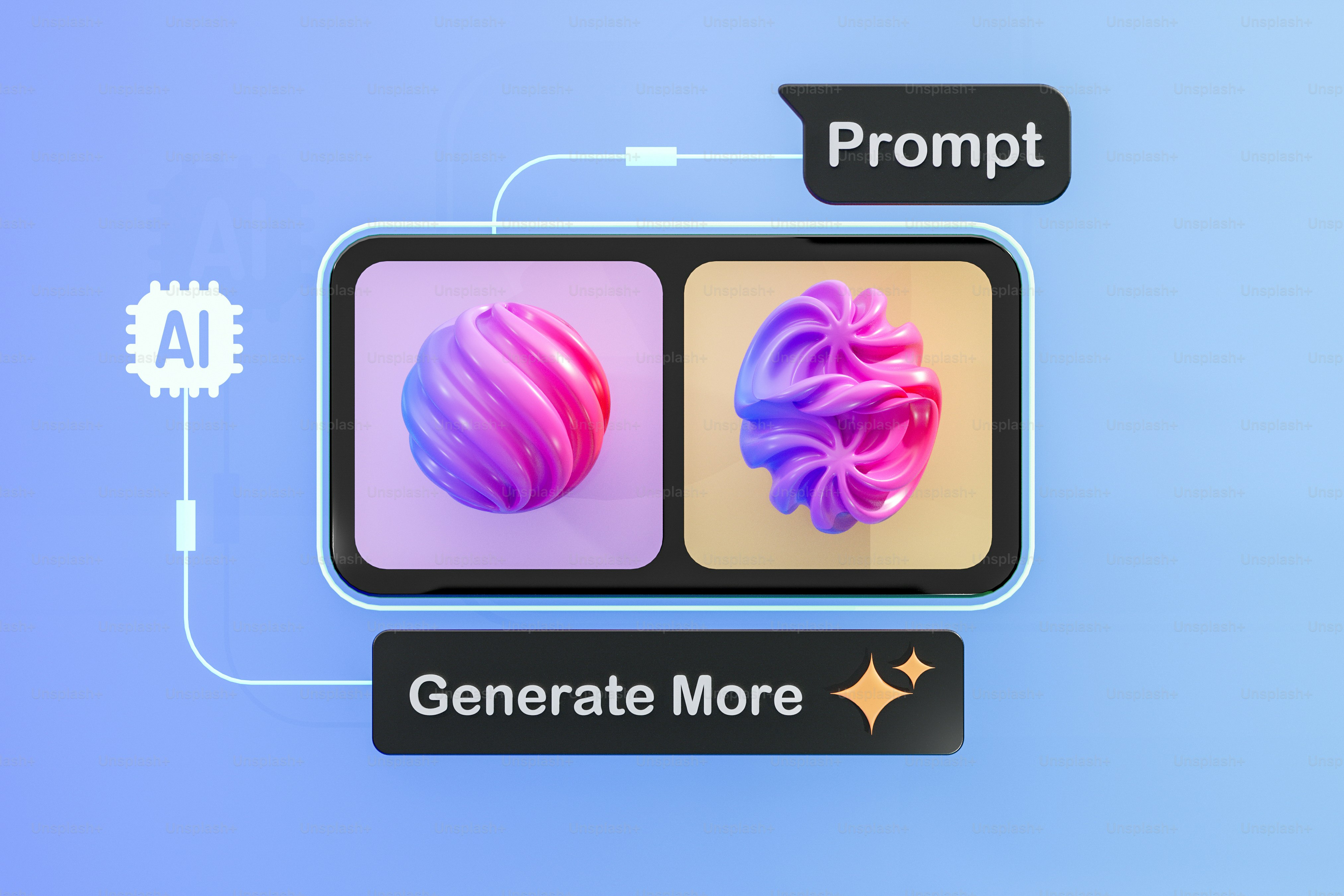 A computer screen with a picture of two different colored balls