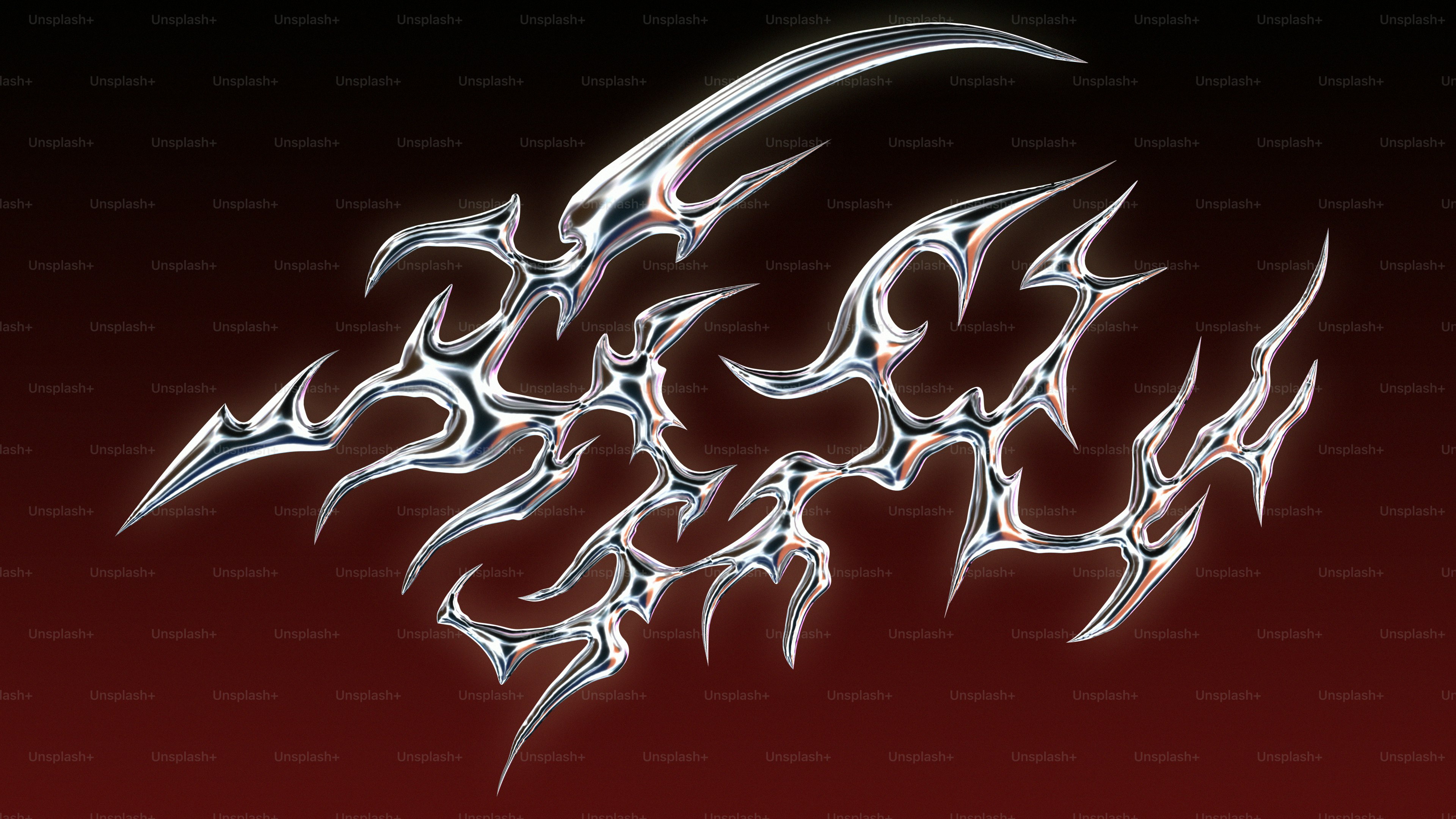 A black and white picture of a dragon on a red background