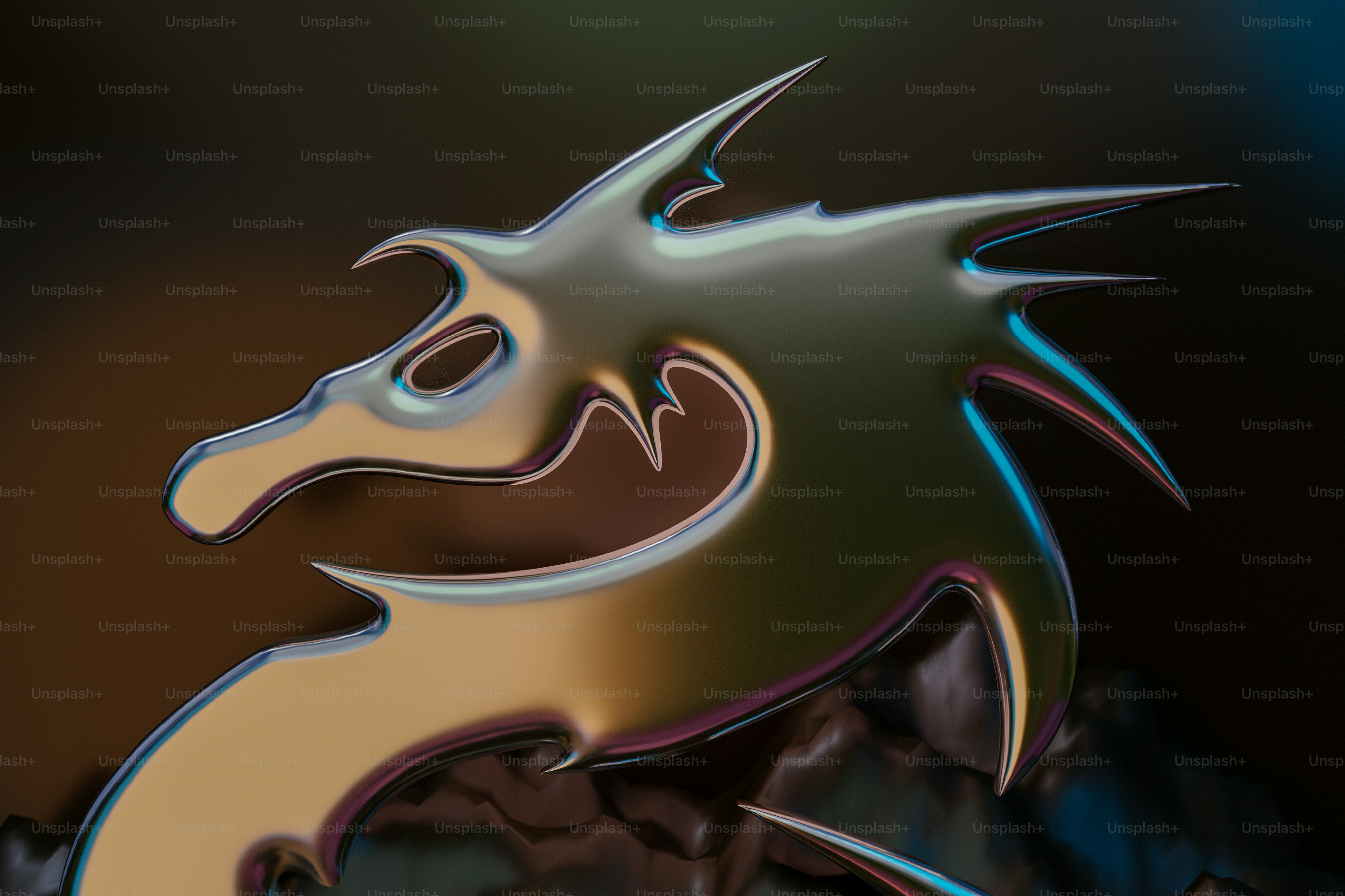 A digital painting of a dragon on a black background