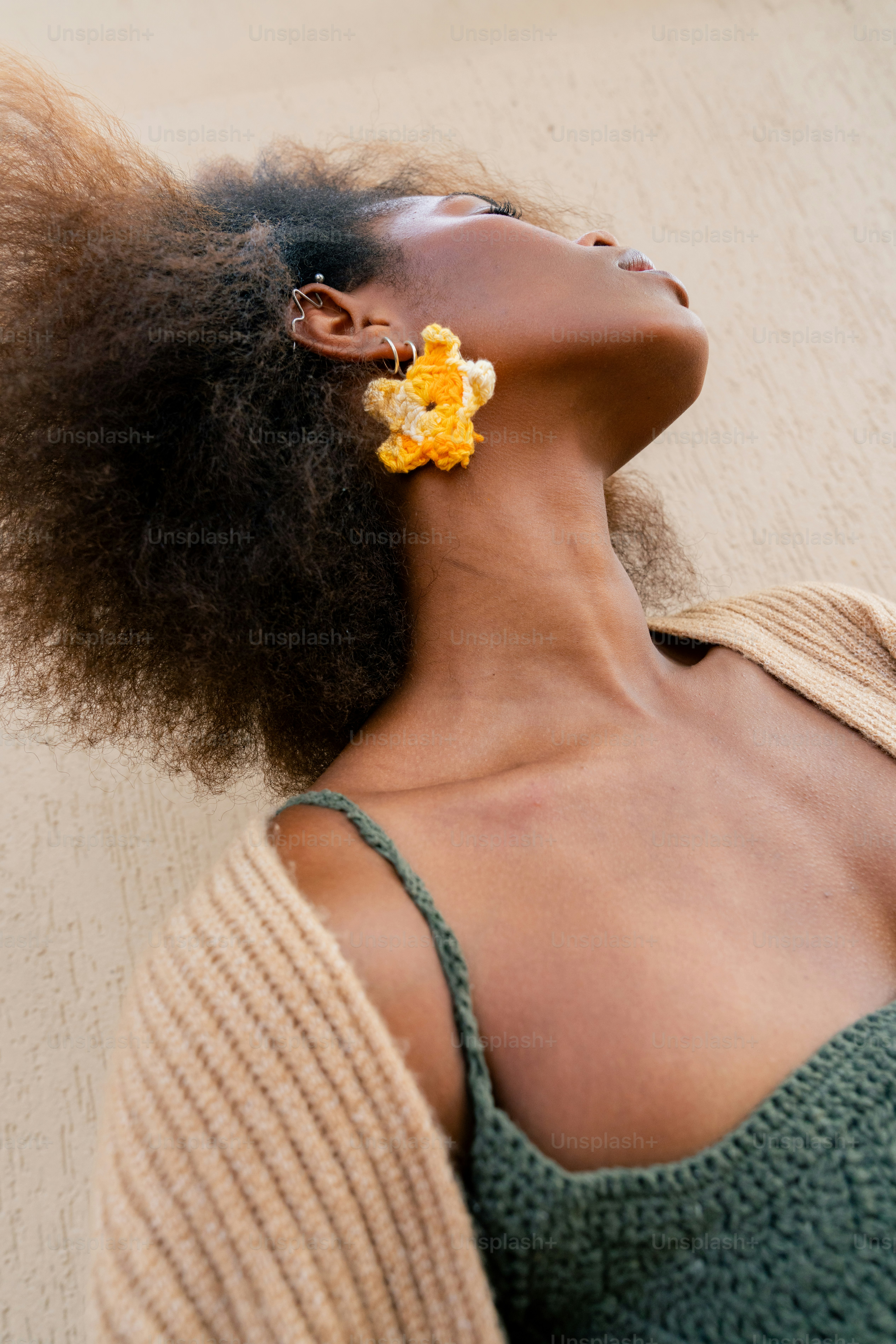 A woman with a flower in her hair