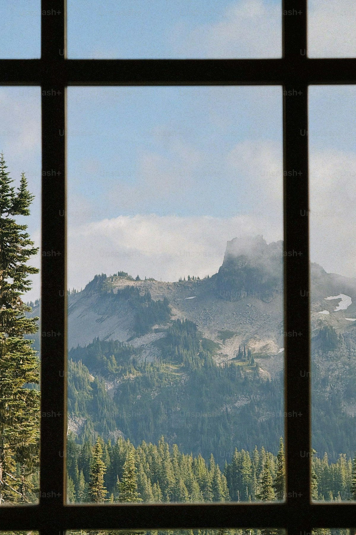 View of a mountain through a window, hospital-room-view-of-nature register