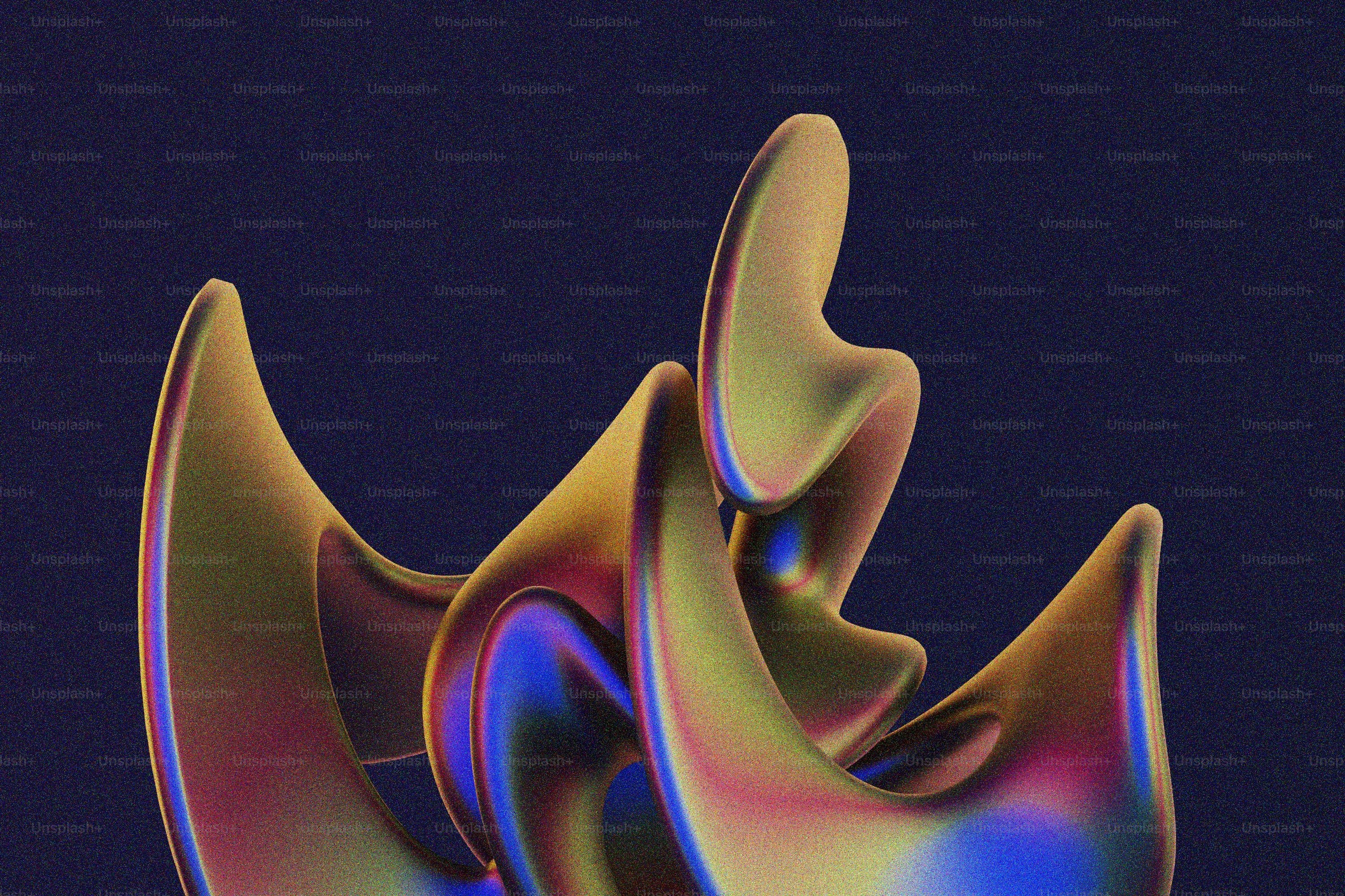 A computer generated image of a curved object photo – Neon gradient ...