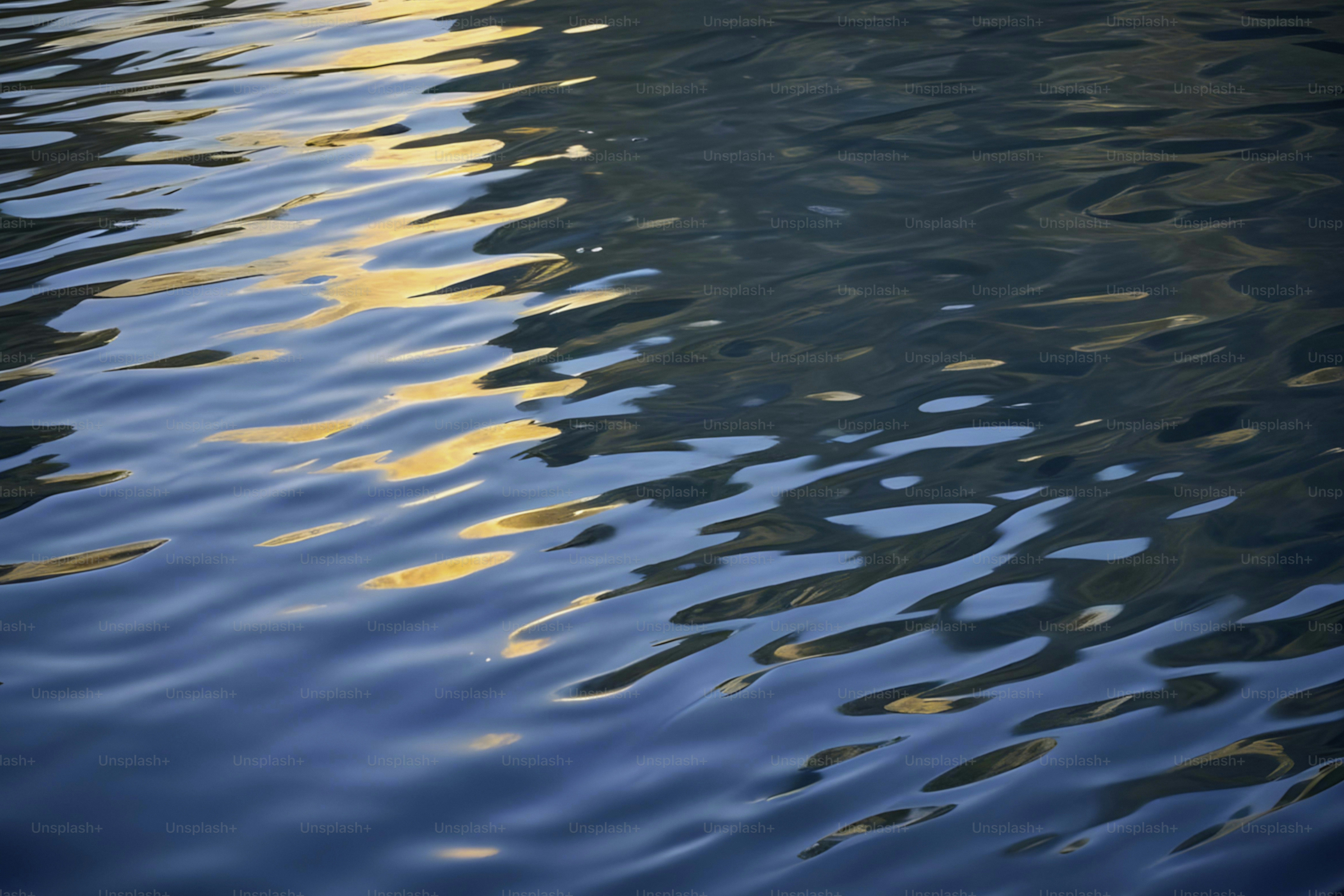 The reflection of a boat in the water