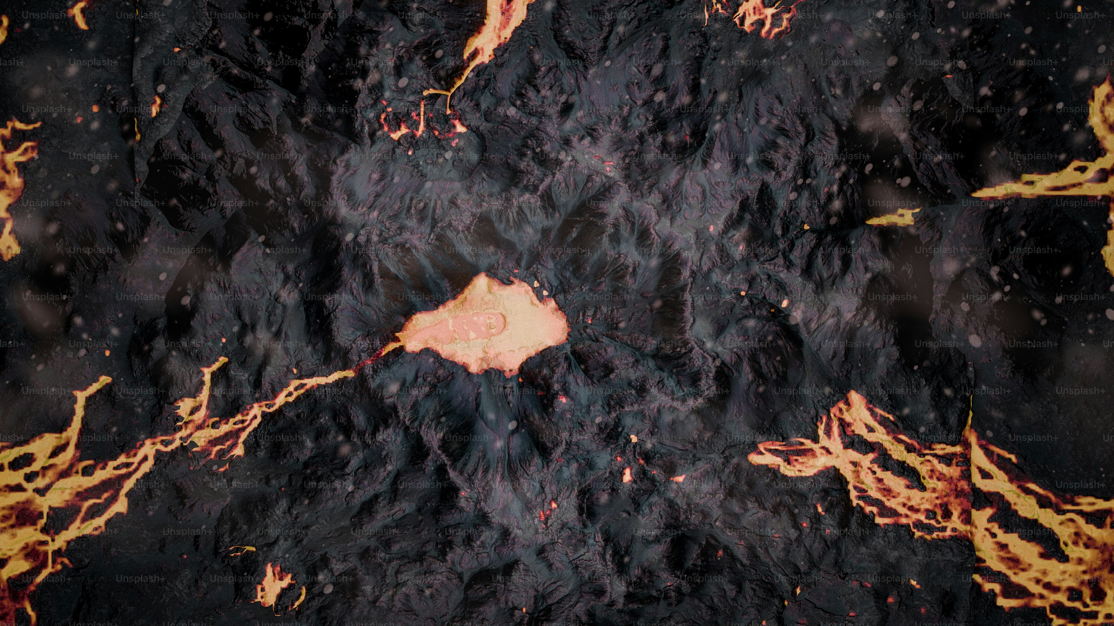 A close up of a black and gold background