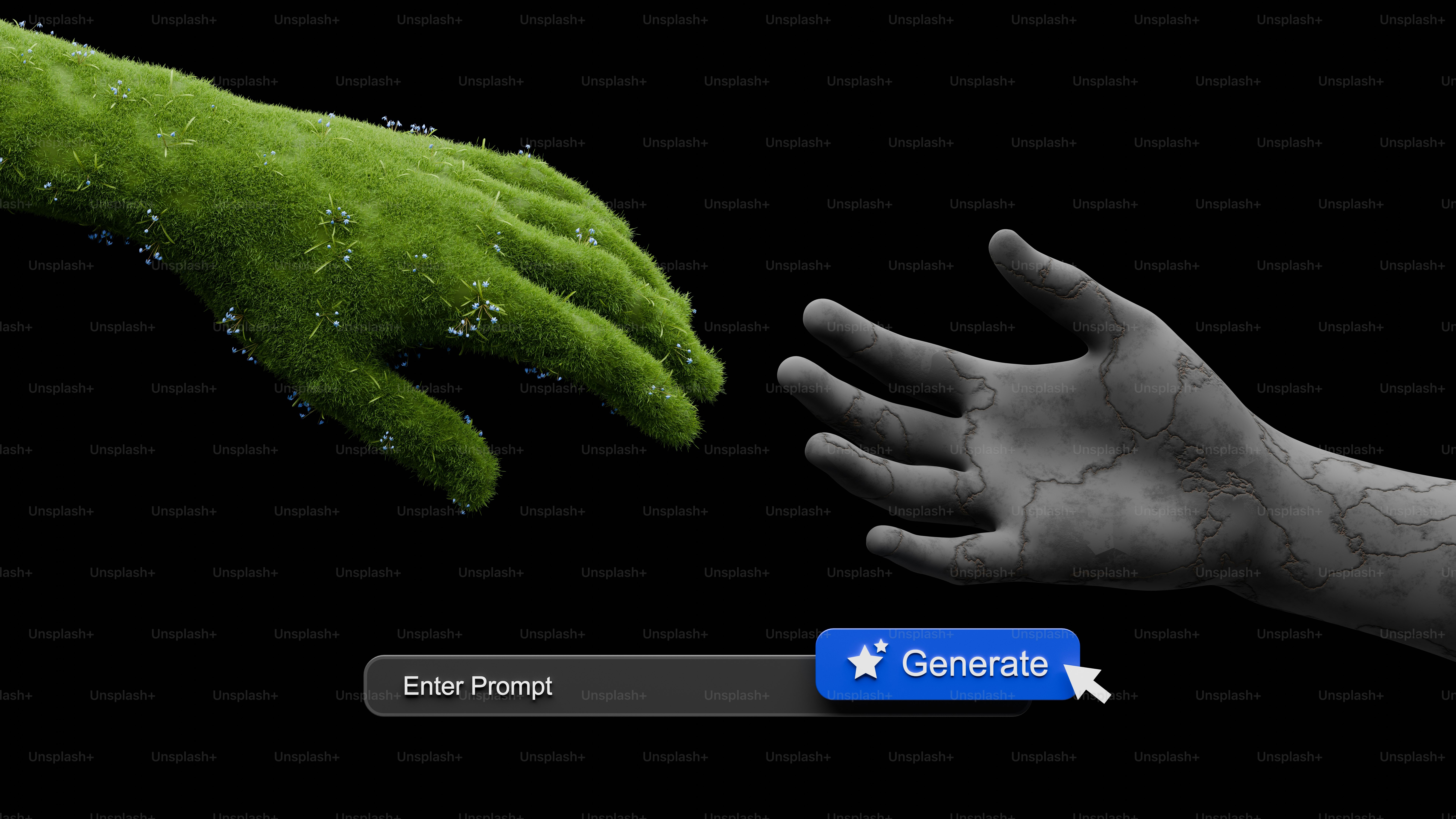 Una mano que se extiende hacia otra mano con gotas de agua en ella