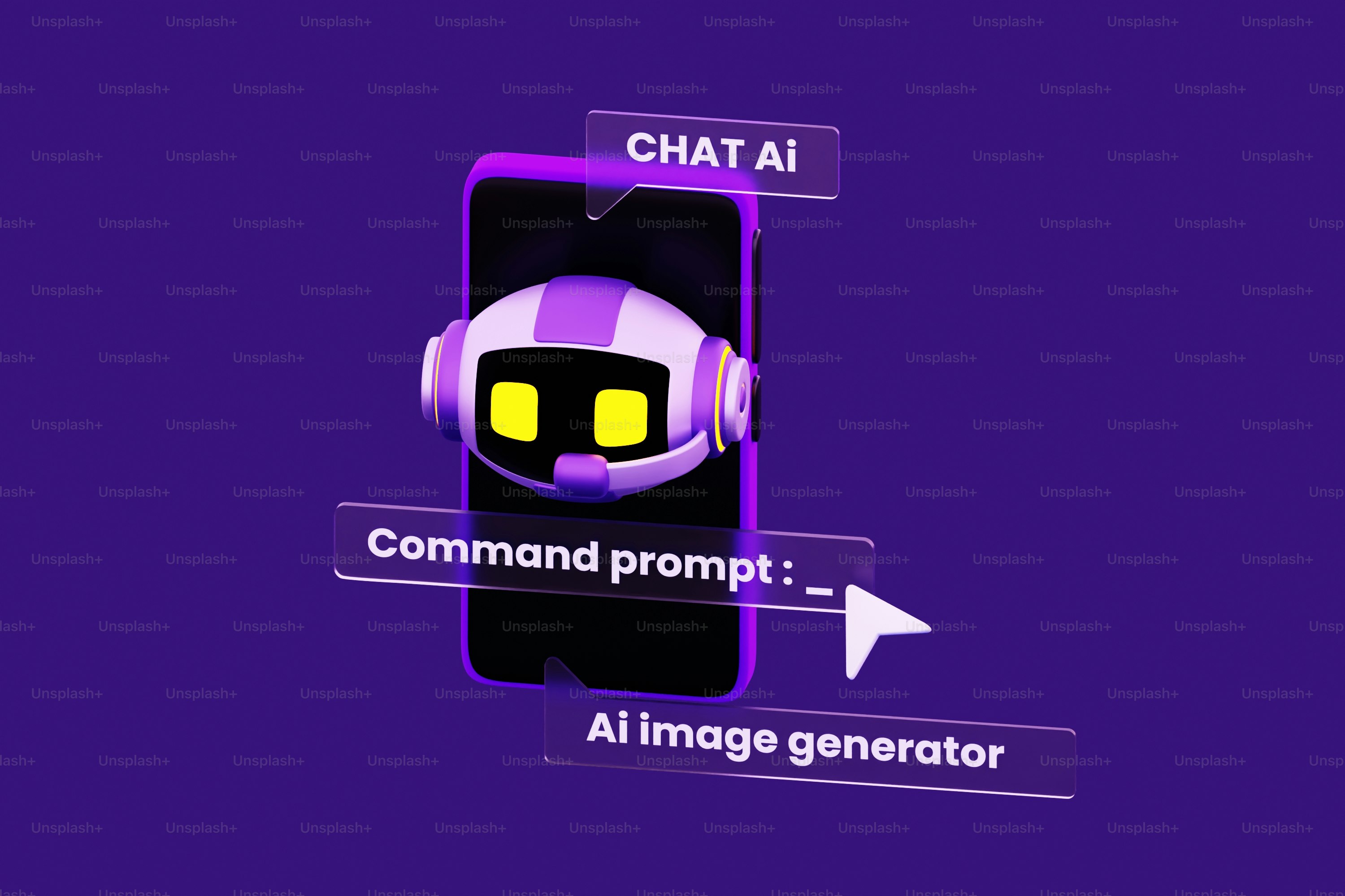 A purple background with an image of a cell phone