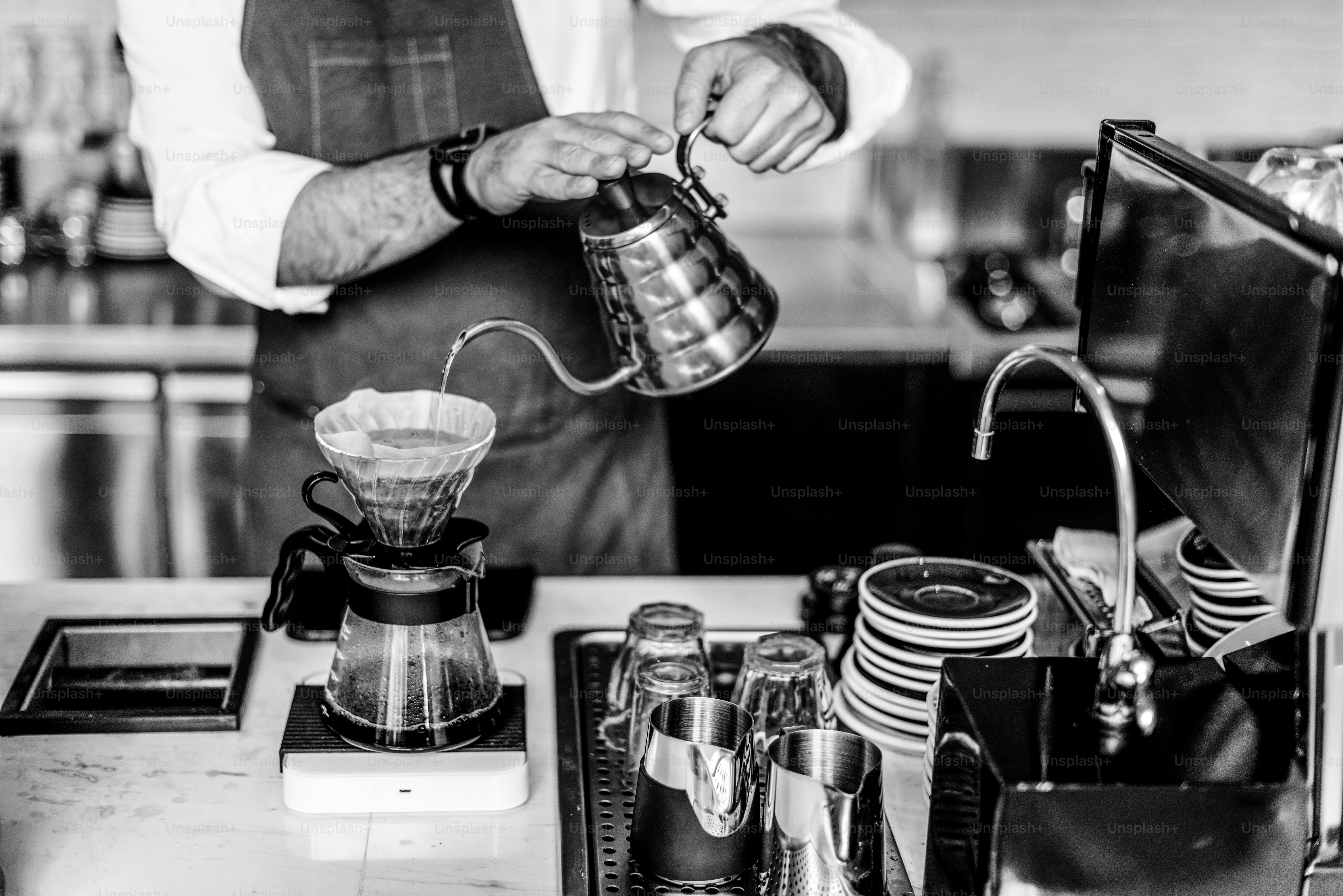 Barista Prepare Coffee Working Order Concept