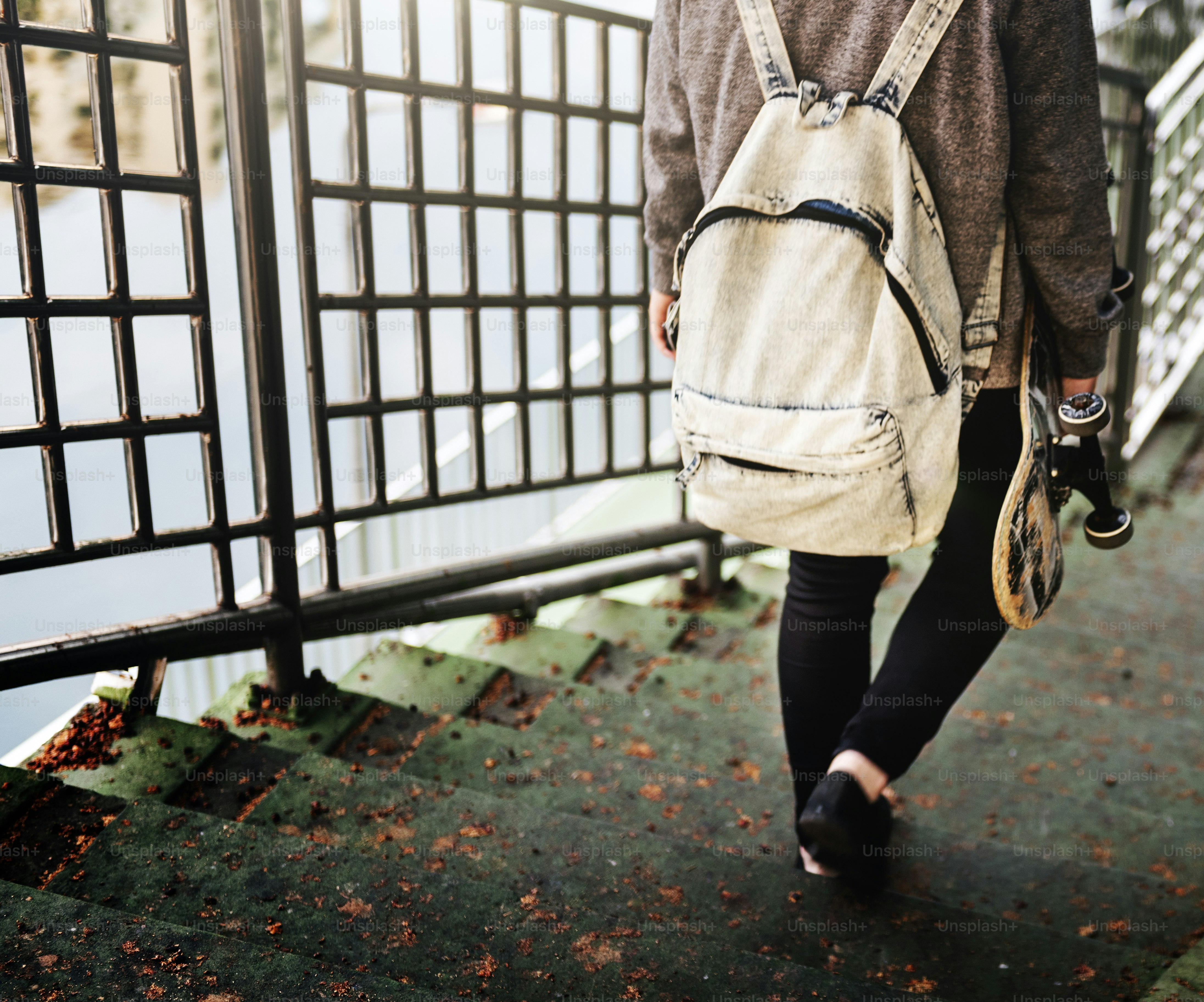 Young Woman Skater Walking Active Concept