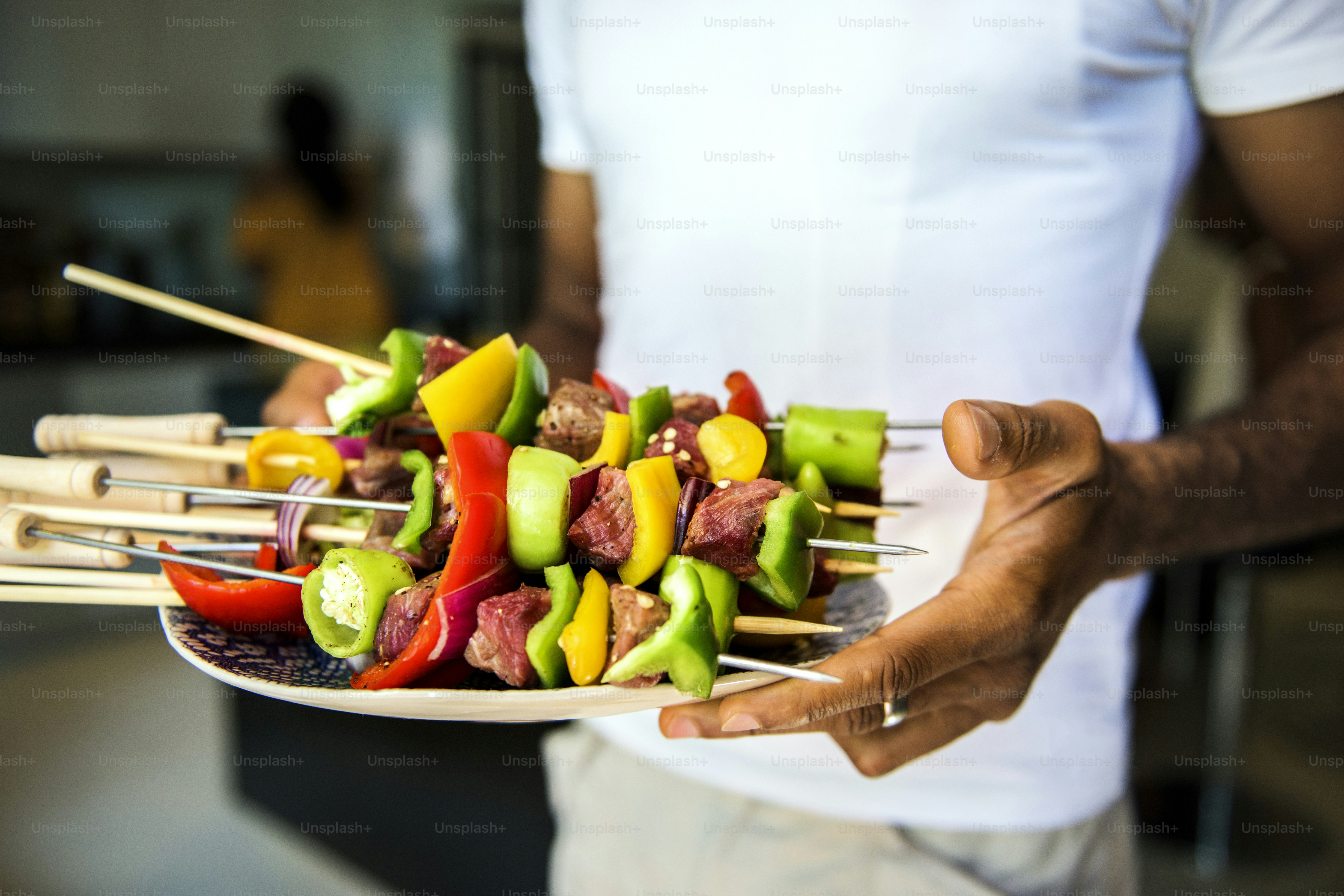African descent man with homemade prepared barbecue