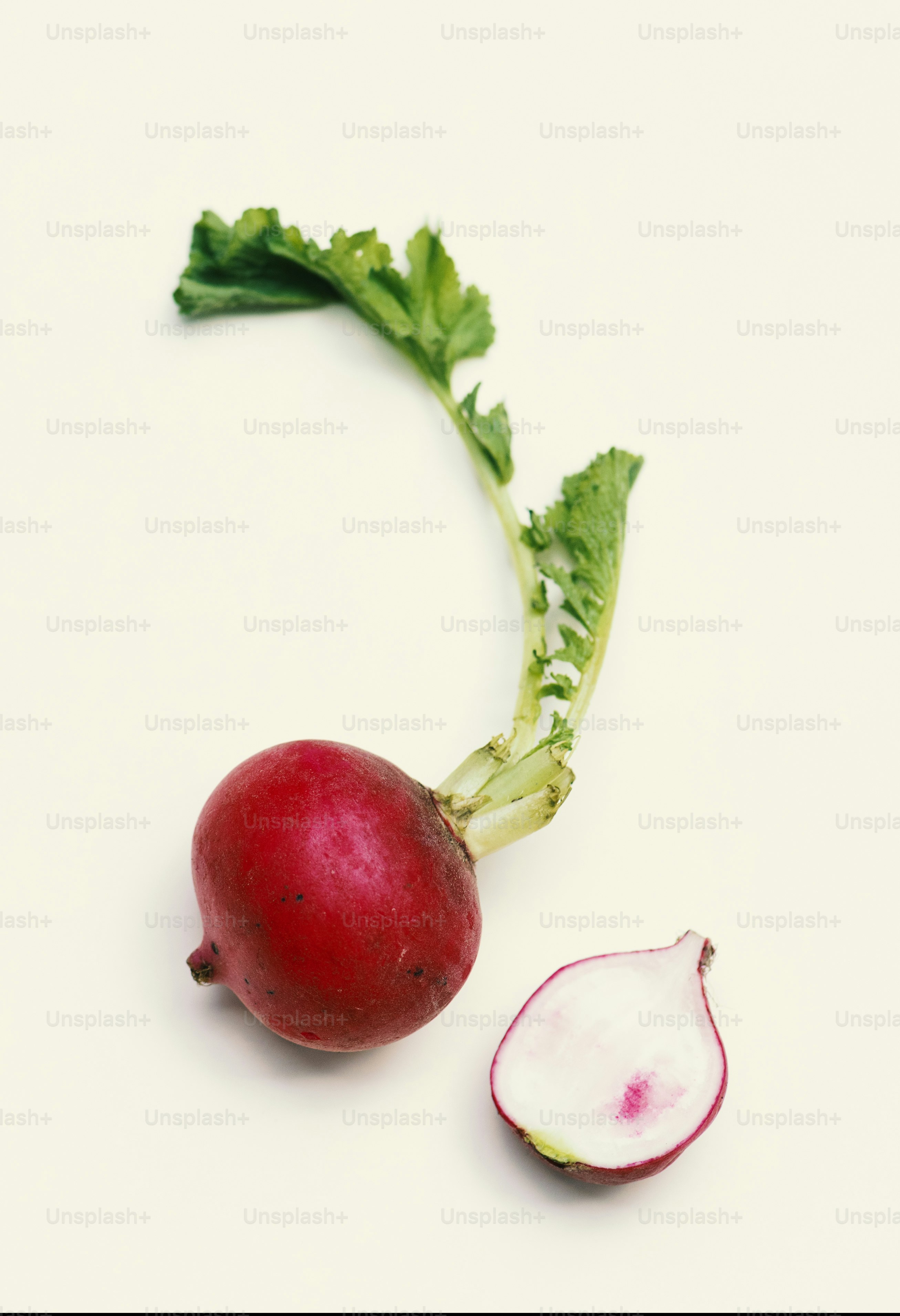 Luftaufnahme von frischem Rettich auf weißem Hintergrund