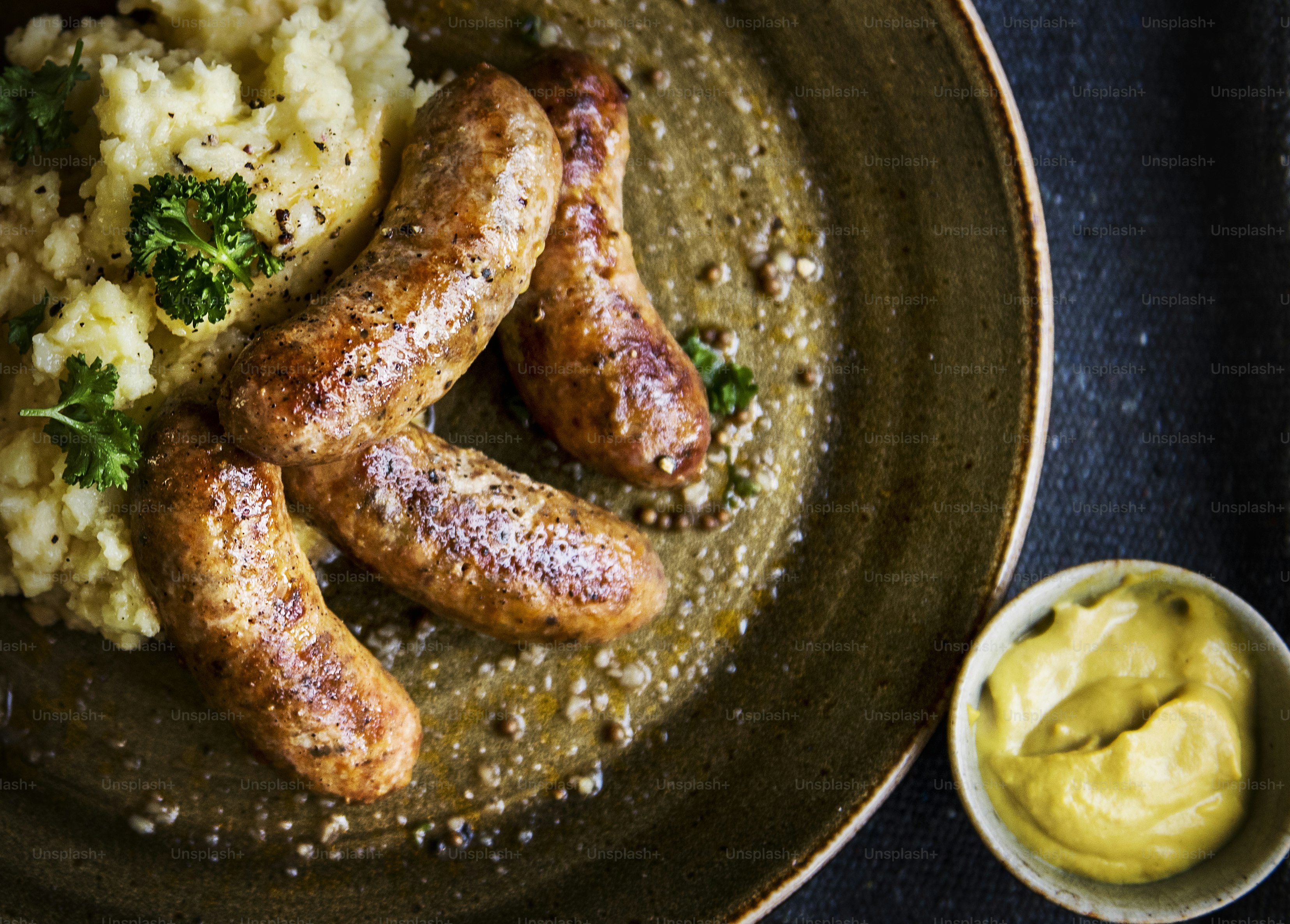 Bangers and mash food photography recipe idea