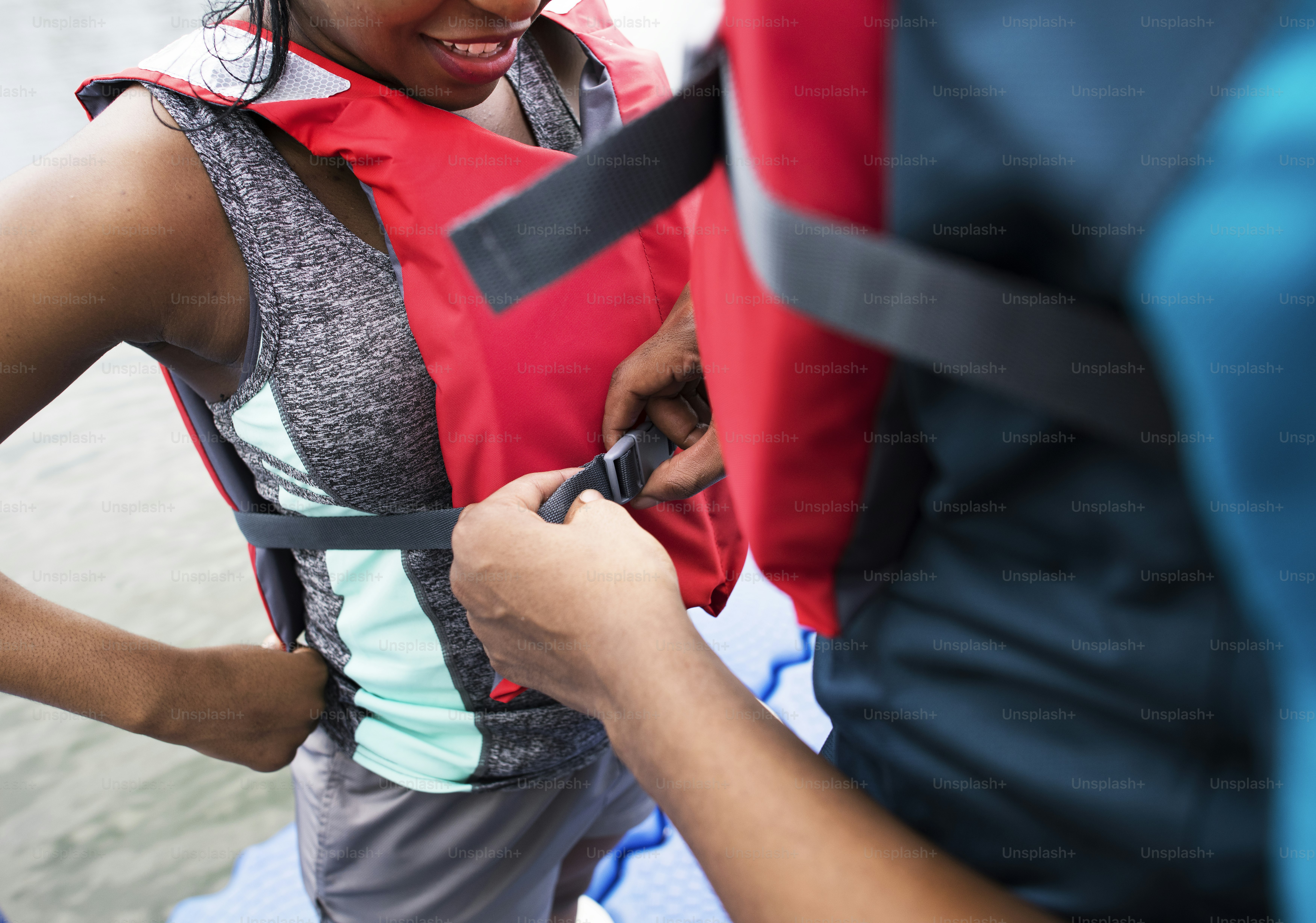 Putting on life jackets