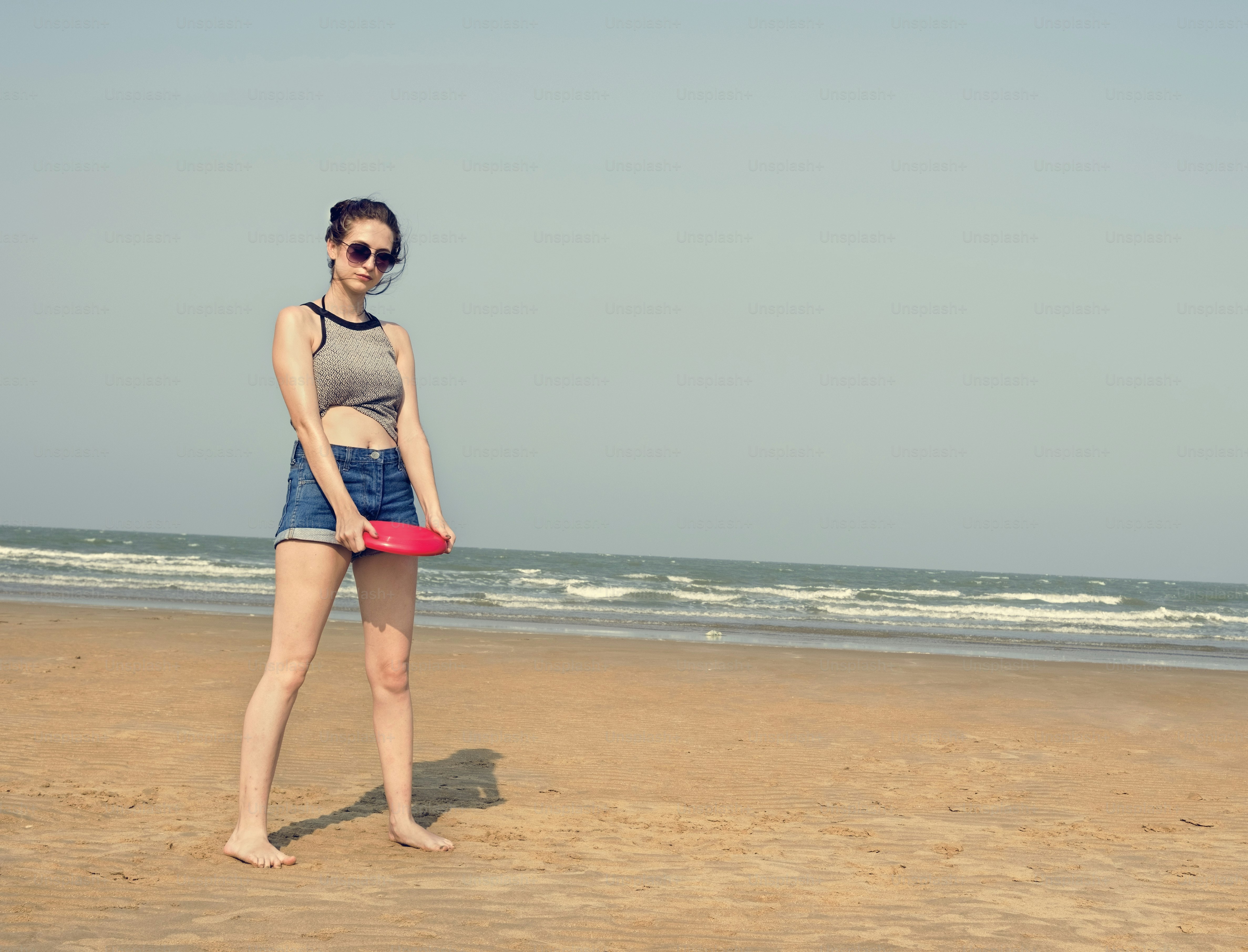 Girl Beach Summer Holiday Vacation Playing Concept