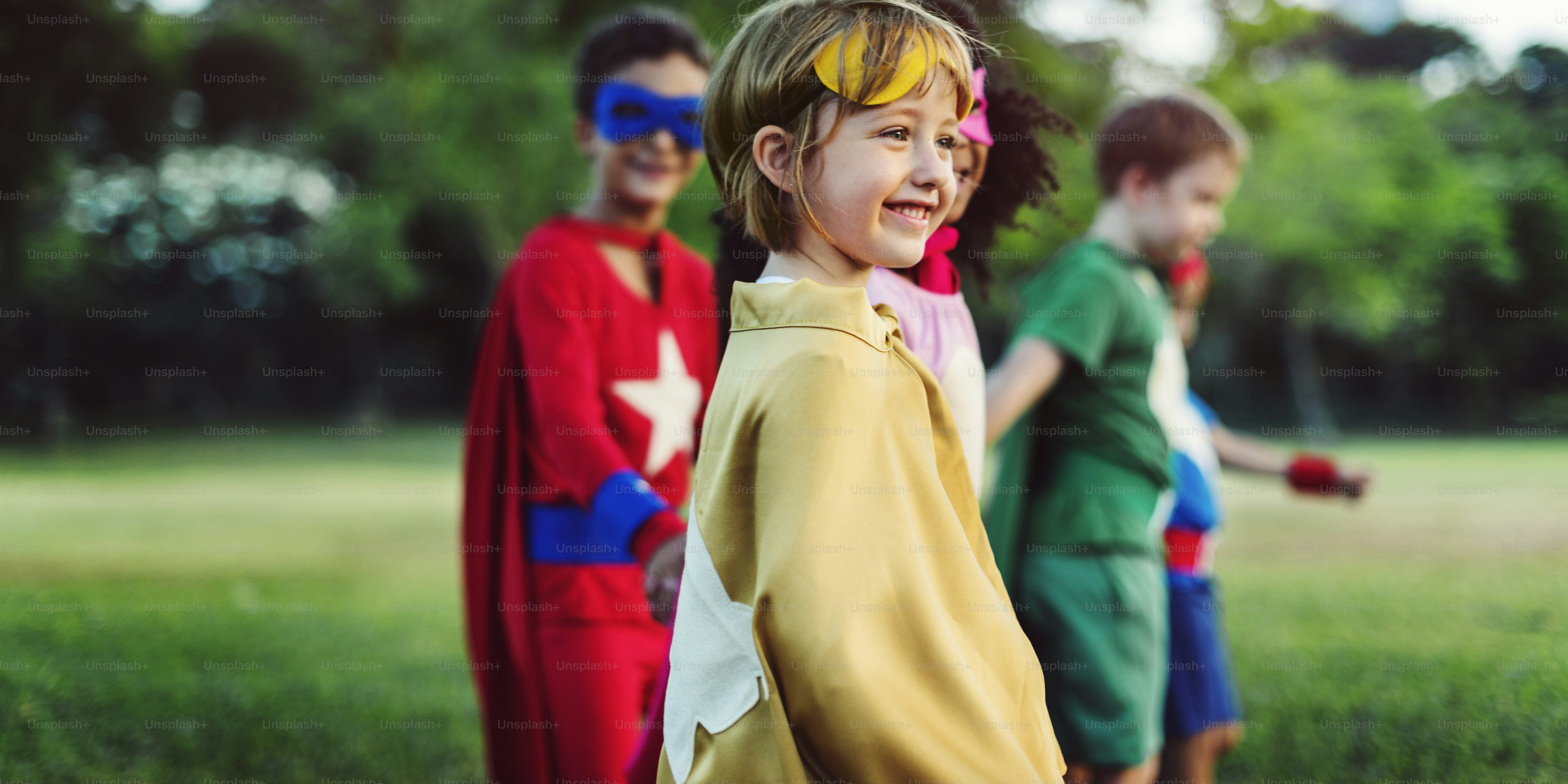 Supereroe Bambini Aspirazione Immaginazione Gioco Divertimento Concetto