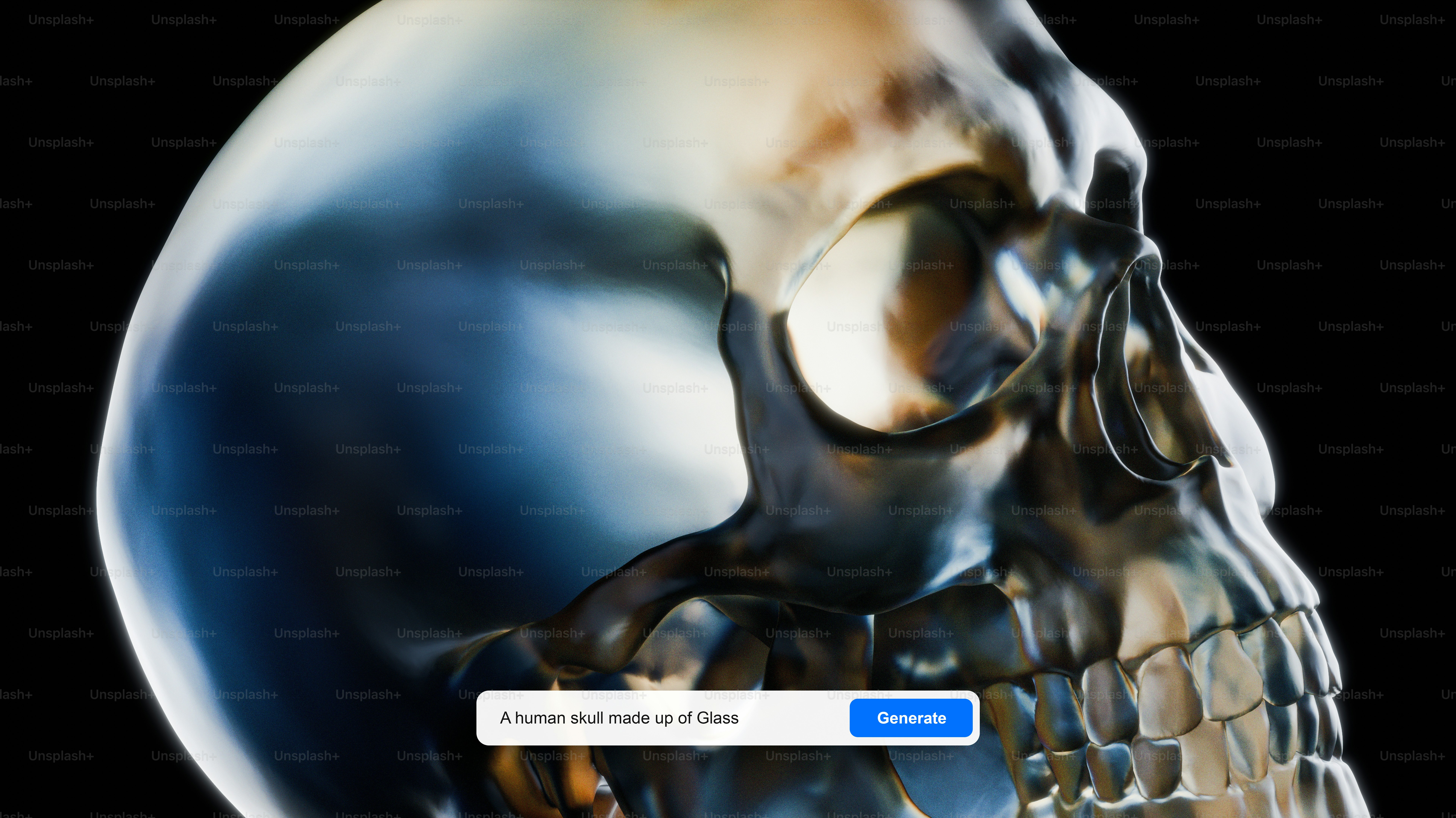 A computer screen with a picture of a skull